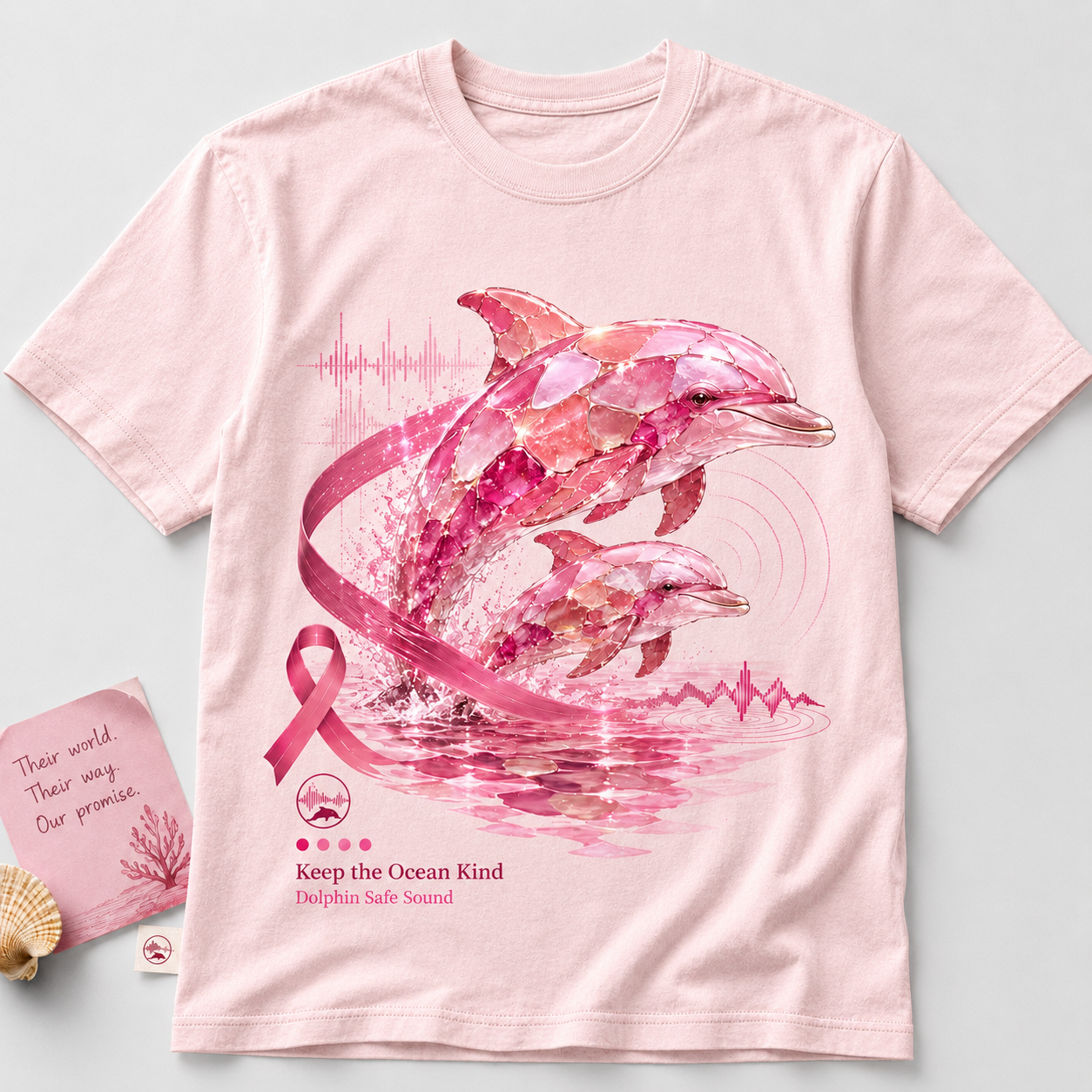 Keep The Ocean Kind Dolphin Safe Sound Graphic T-Shirt