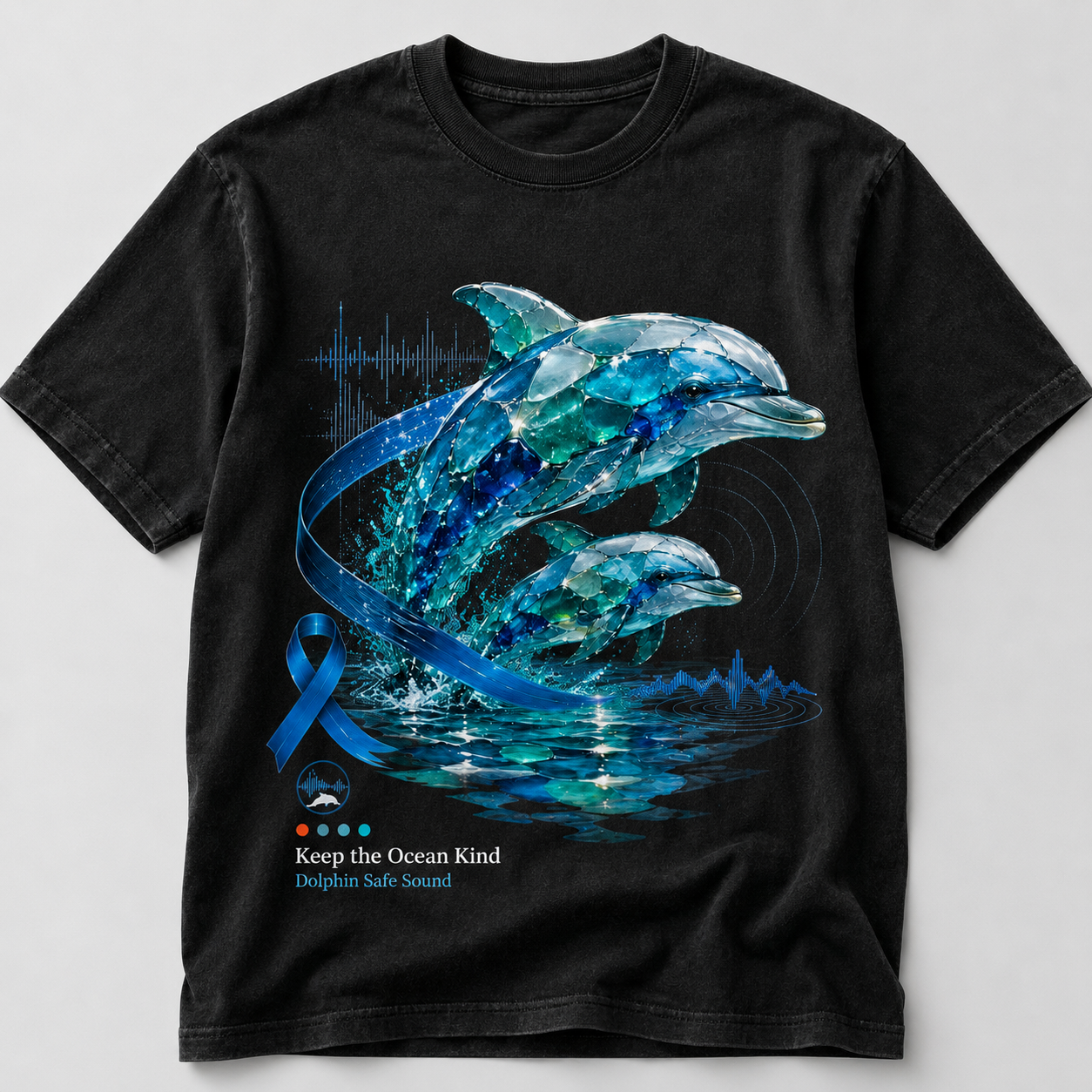 Keep The Ocean Kind Dolphin Safe Sound Graphic T-Shirt