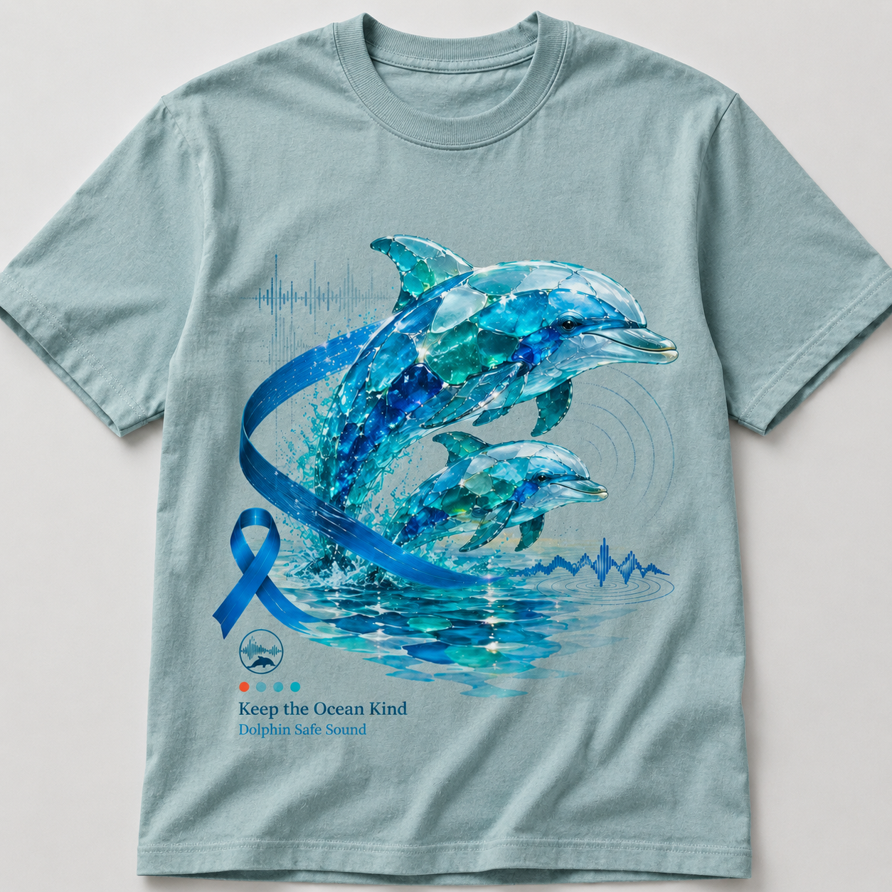 Keep The Ocean Kind Dolphin Safe Sound Graphic T-Shirt