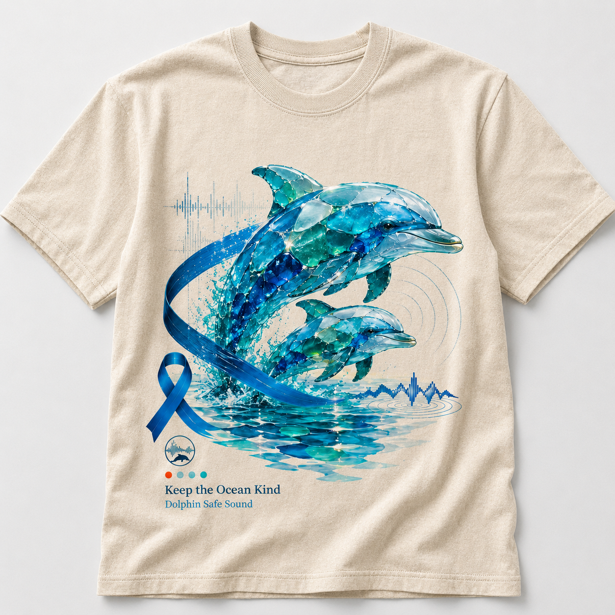 Keep The Ocean Kind Dolphin Safe Sound Graphic T-Shirt