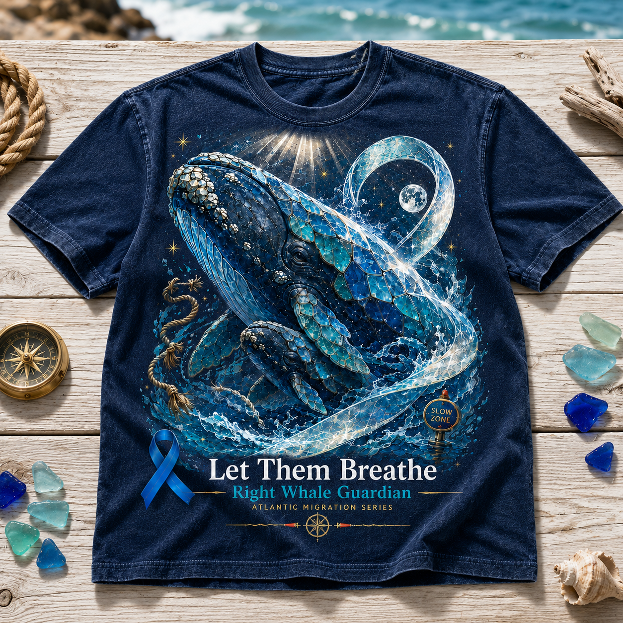 Let Them Breathe Right Whale Guardian Graphic T-Shirt