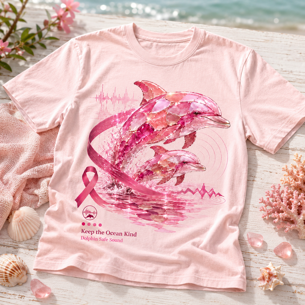 Keep The Ocean Kind Dolphin Safe Sound Graphic T-Shirt