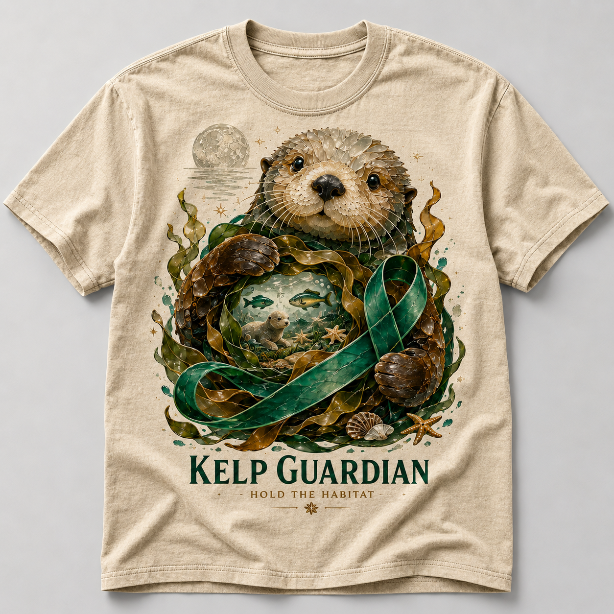 Kelp Guardian Sea Otter Habitat Graphic T-Shirt