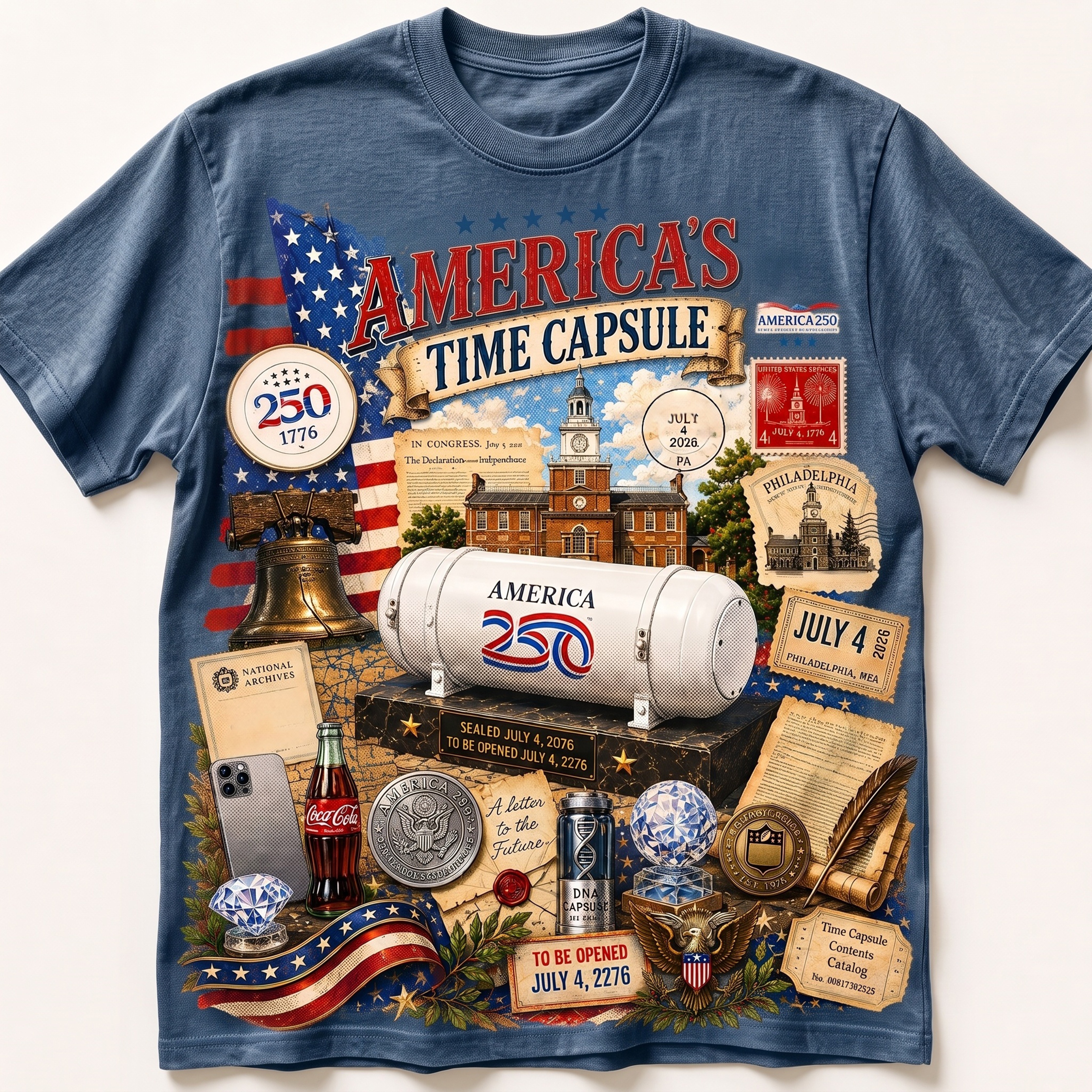 America 250 Time Capsule Vintage Graphic T-Shirt