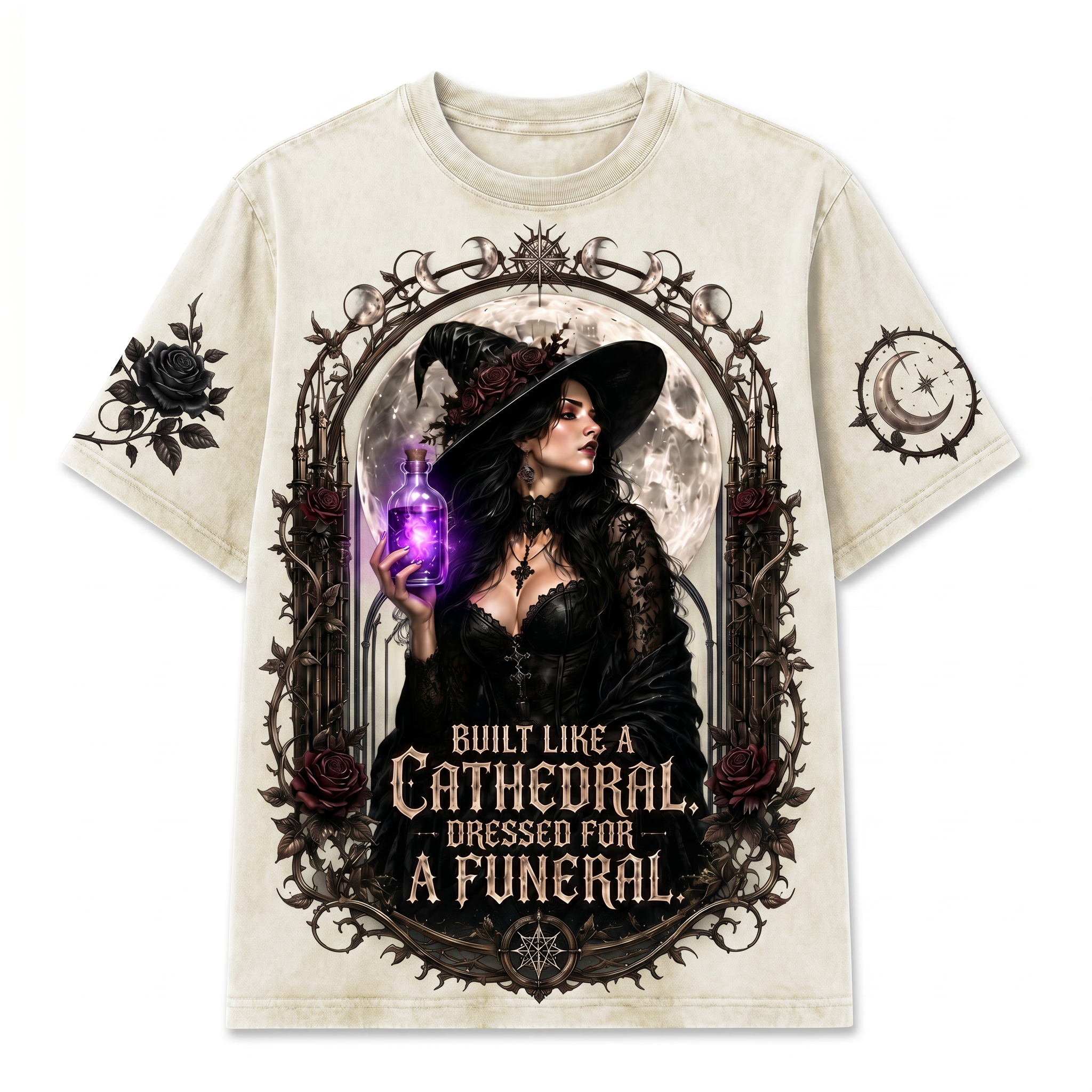 Built Like a Cathedral Gothic Witch Tee