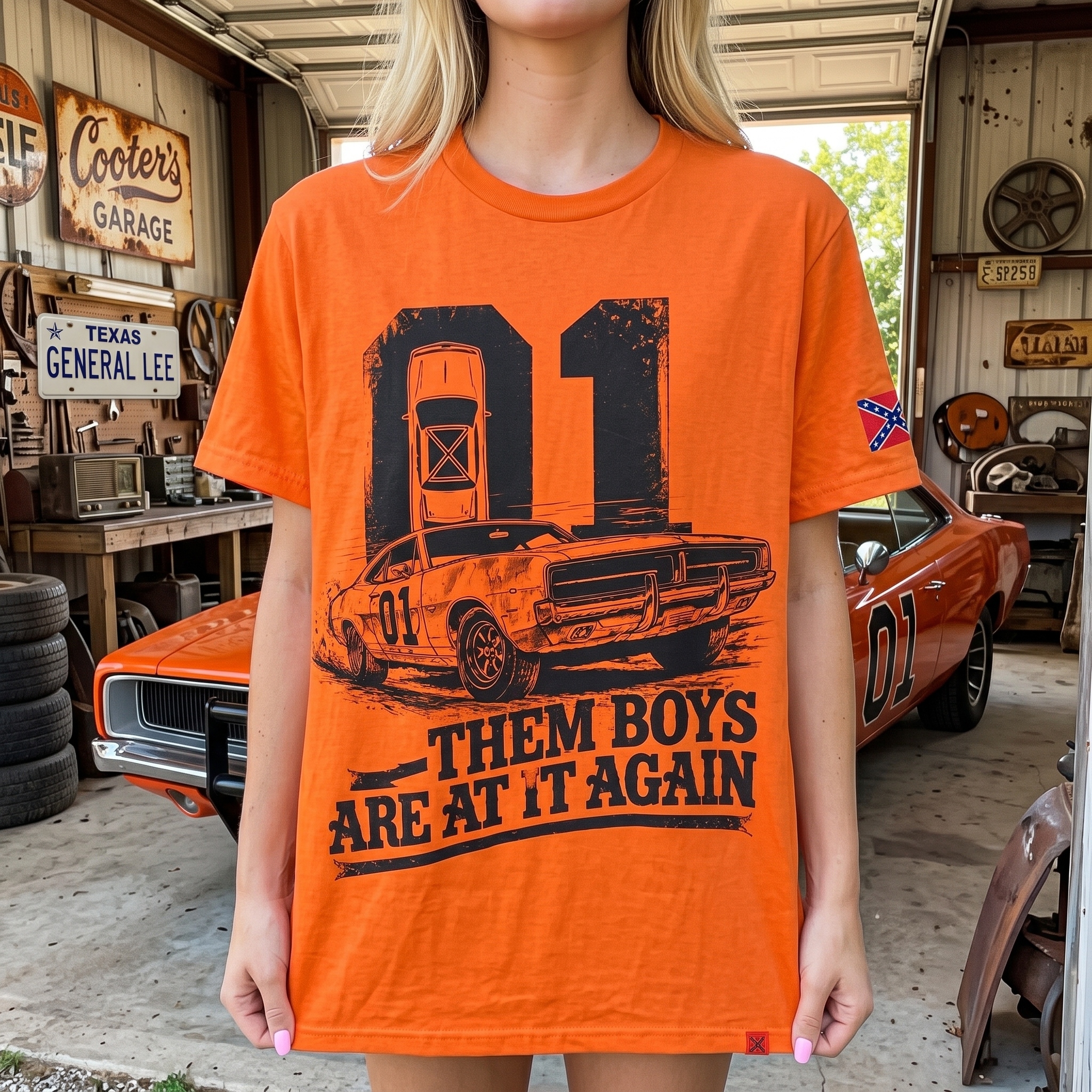 Duke Vintage Orange 01 Muscle Car Graphic T-Shirt