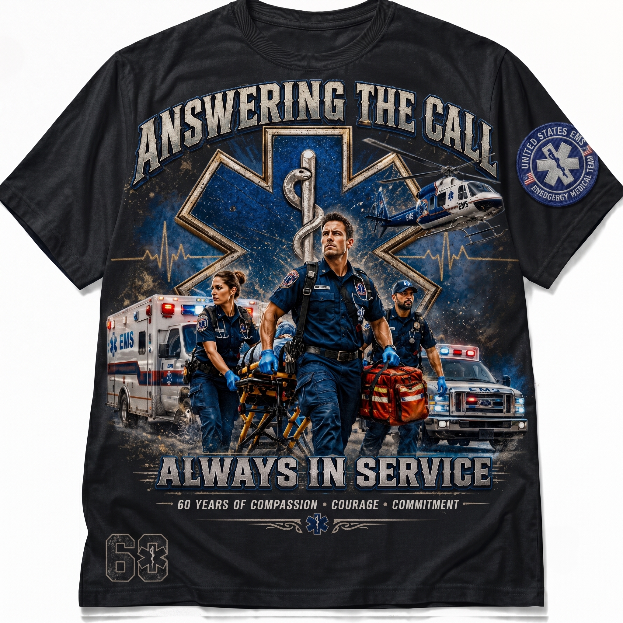 Emergency Medical Services Tee, 60 Years Commemorative Shirt