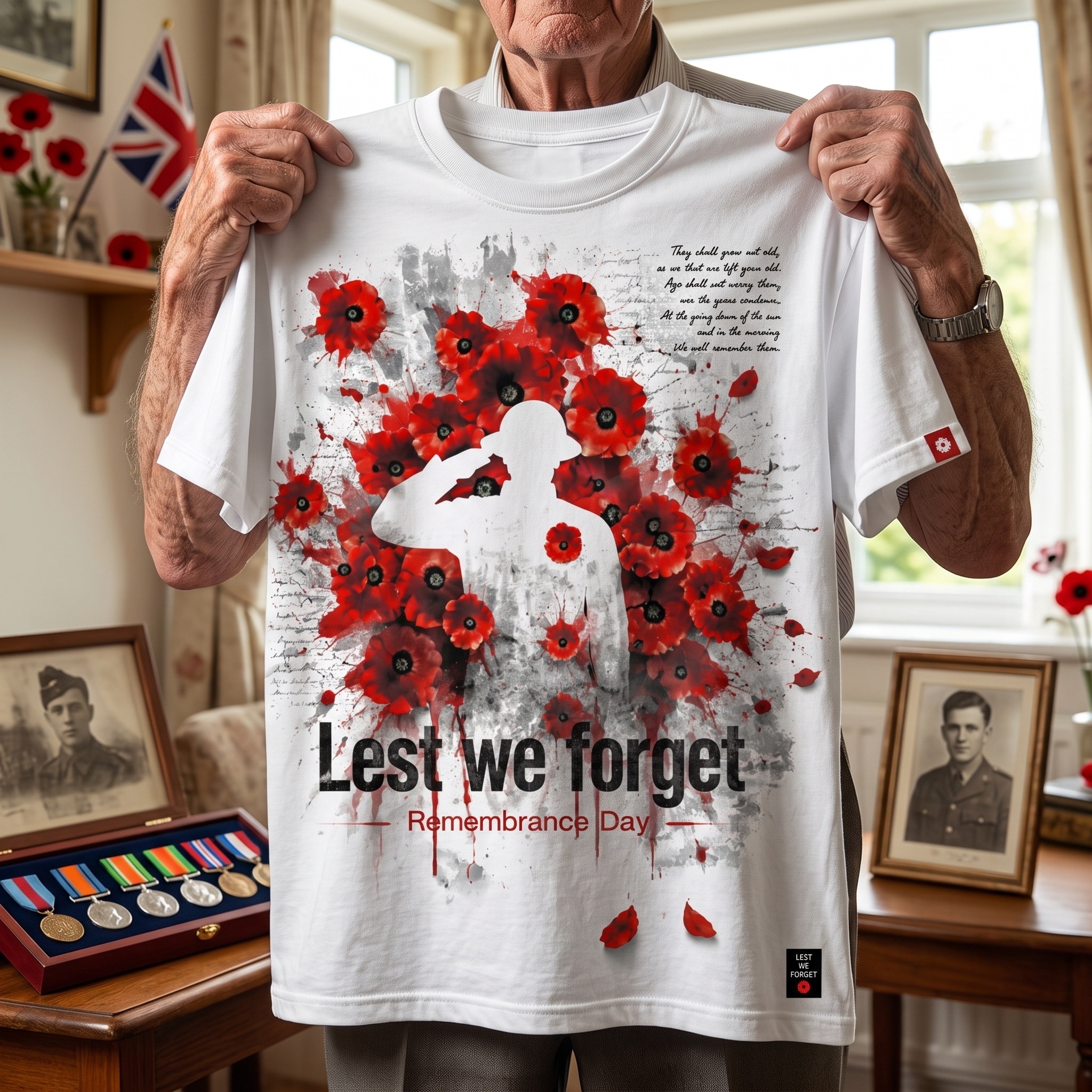 Lest We Forget Poppy Remembrance Day Graphic T-Shirt