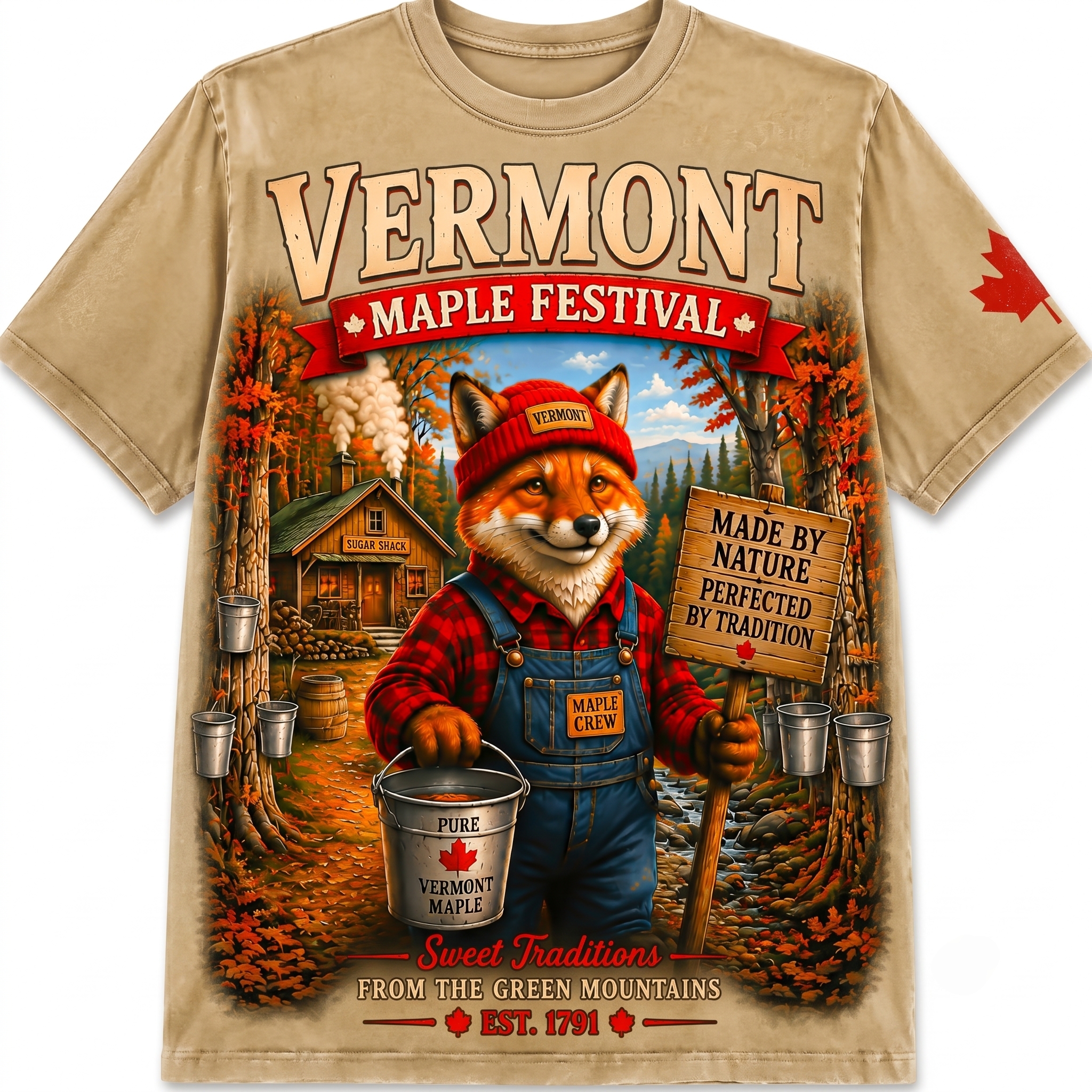 Vermont Maple Festival Red Fox Graphic Tee