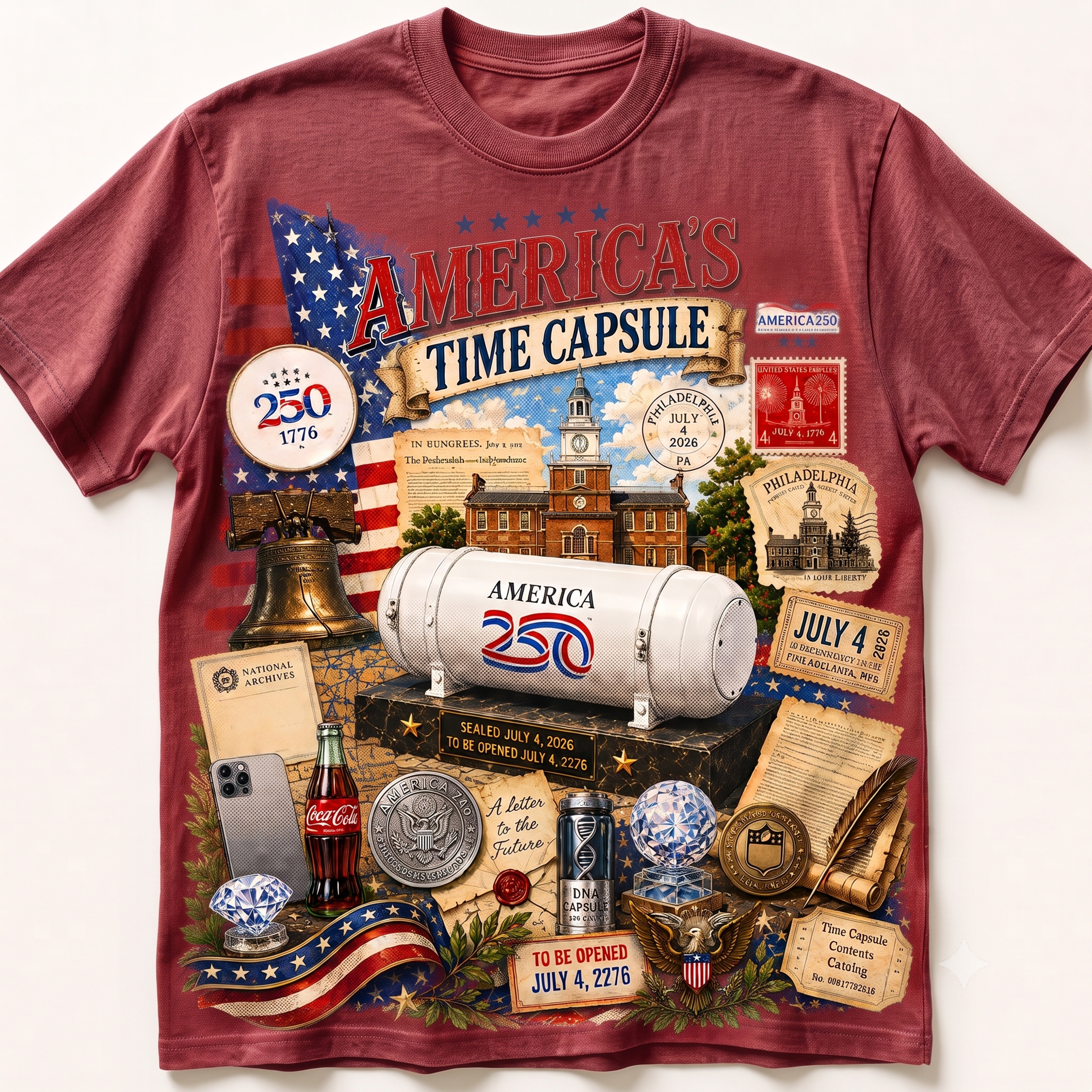 America 250 Time Capsule Vintage Graphic T-Shirt