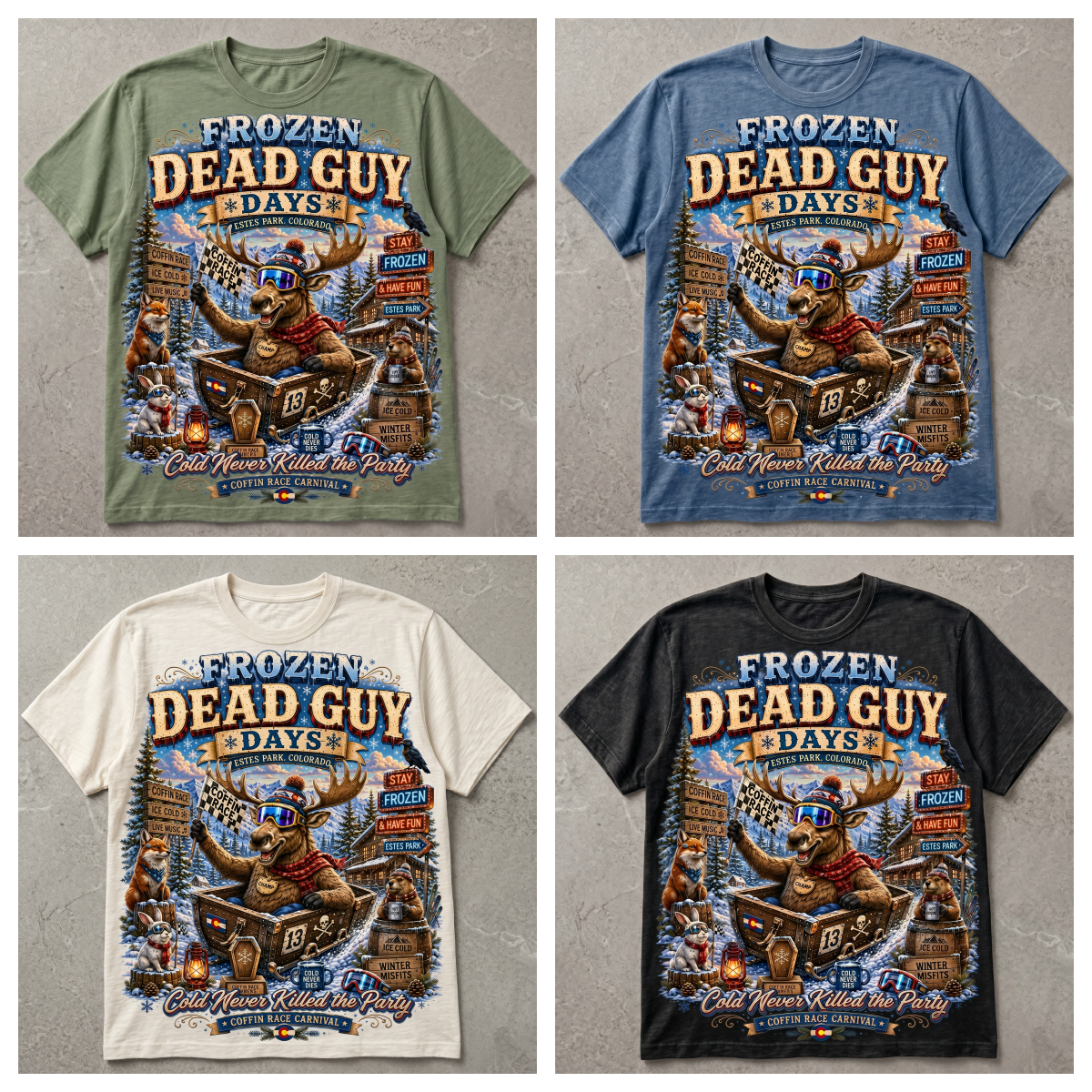 Funny Moose Frozen Dead Guy Days Shirt