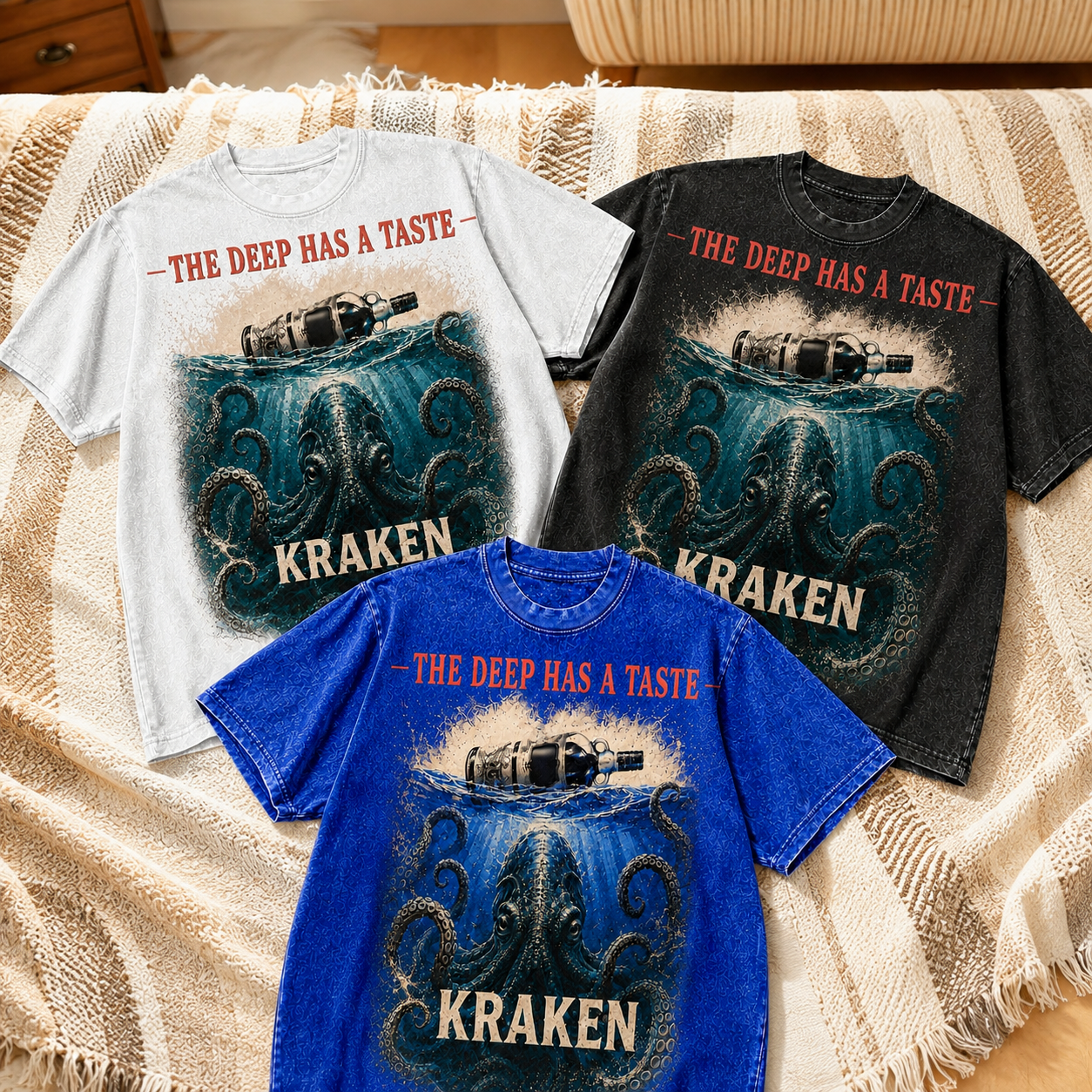 Kraken Deep Sea Vintage Graphic T-Shirt