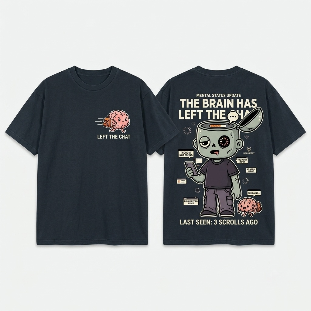 Brain Left the Chat Oversized Tee