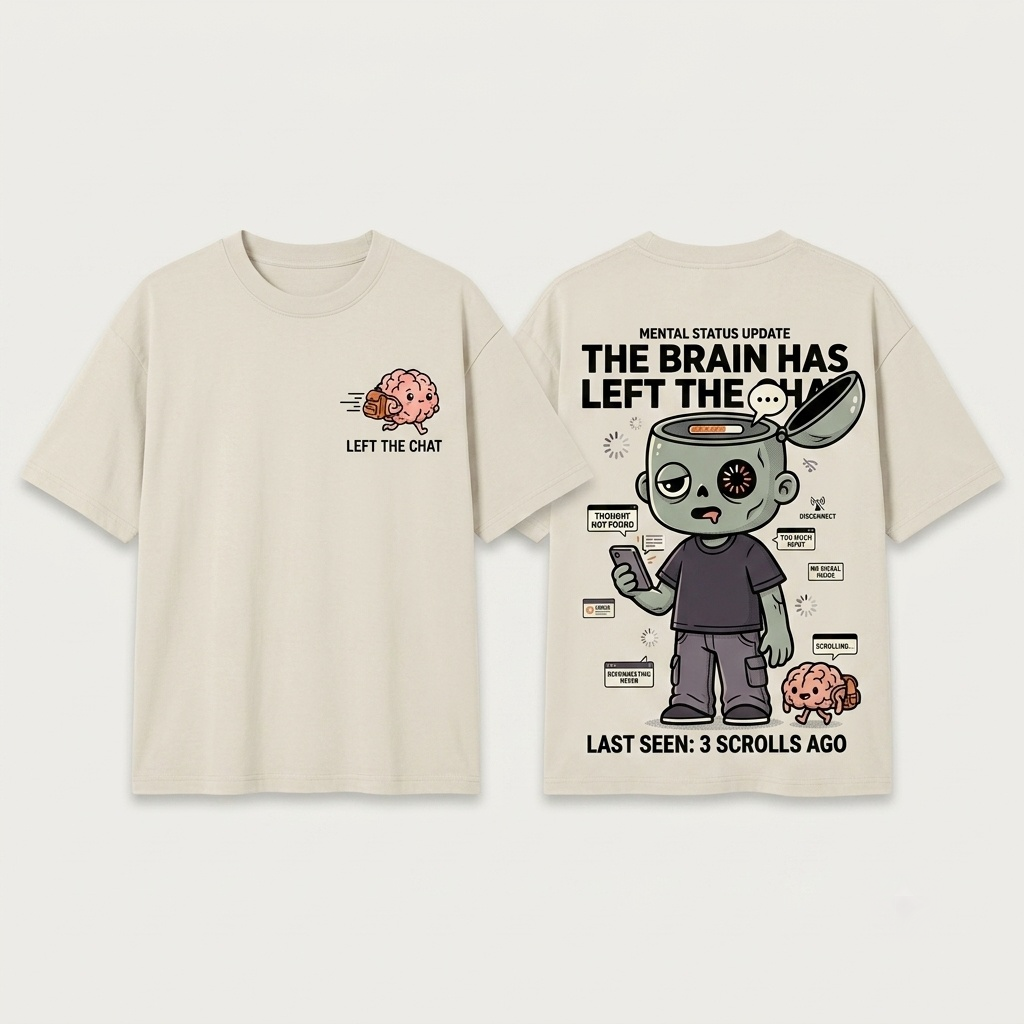 Brain Left the Chat Oversized Tee
