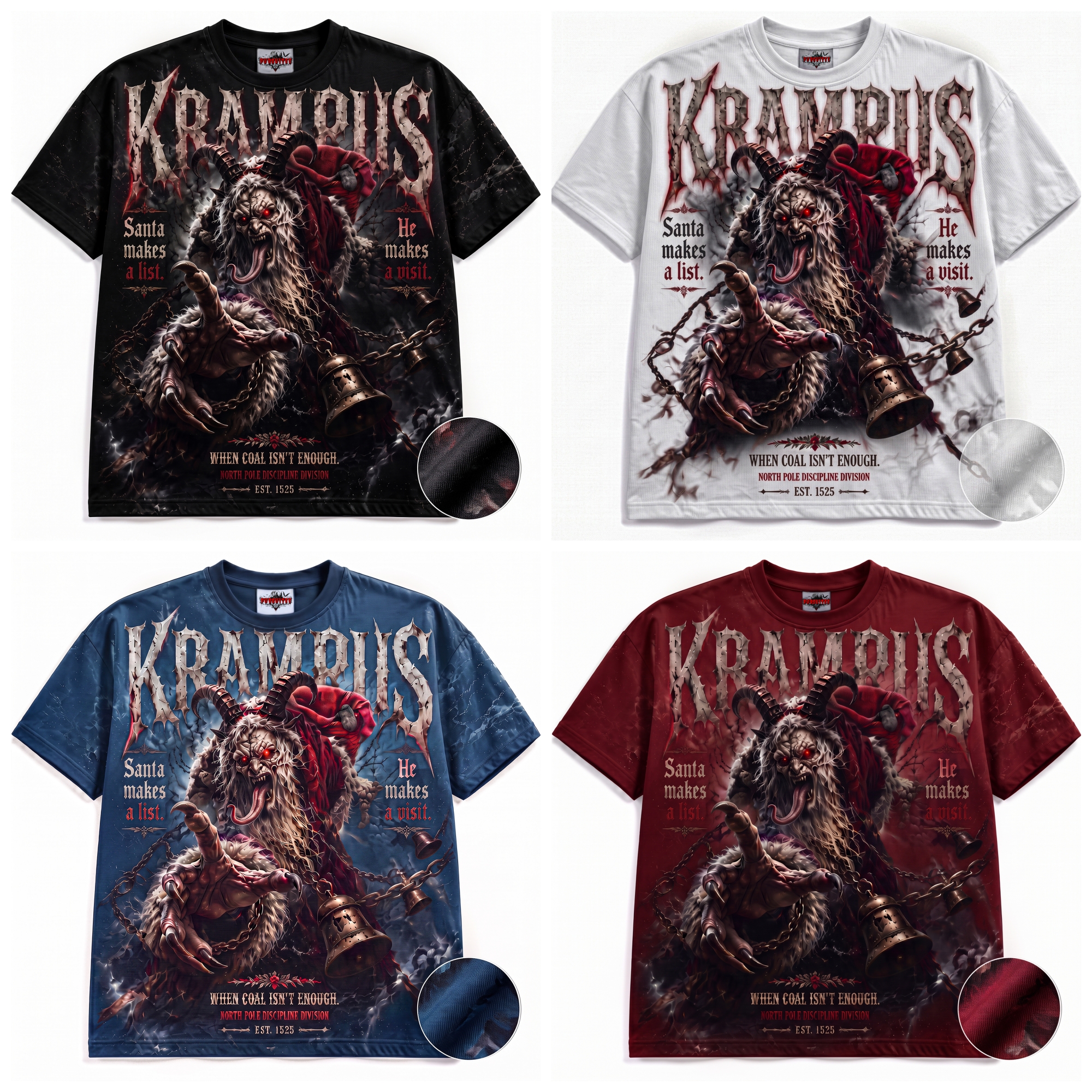 Krampus Nightfall — Dark Christmas Legend Vintage Graphic T-Shirt