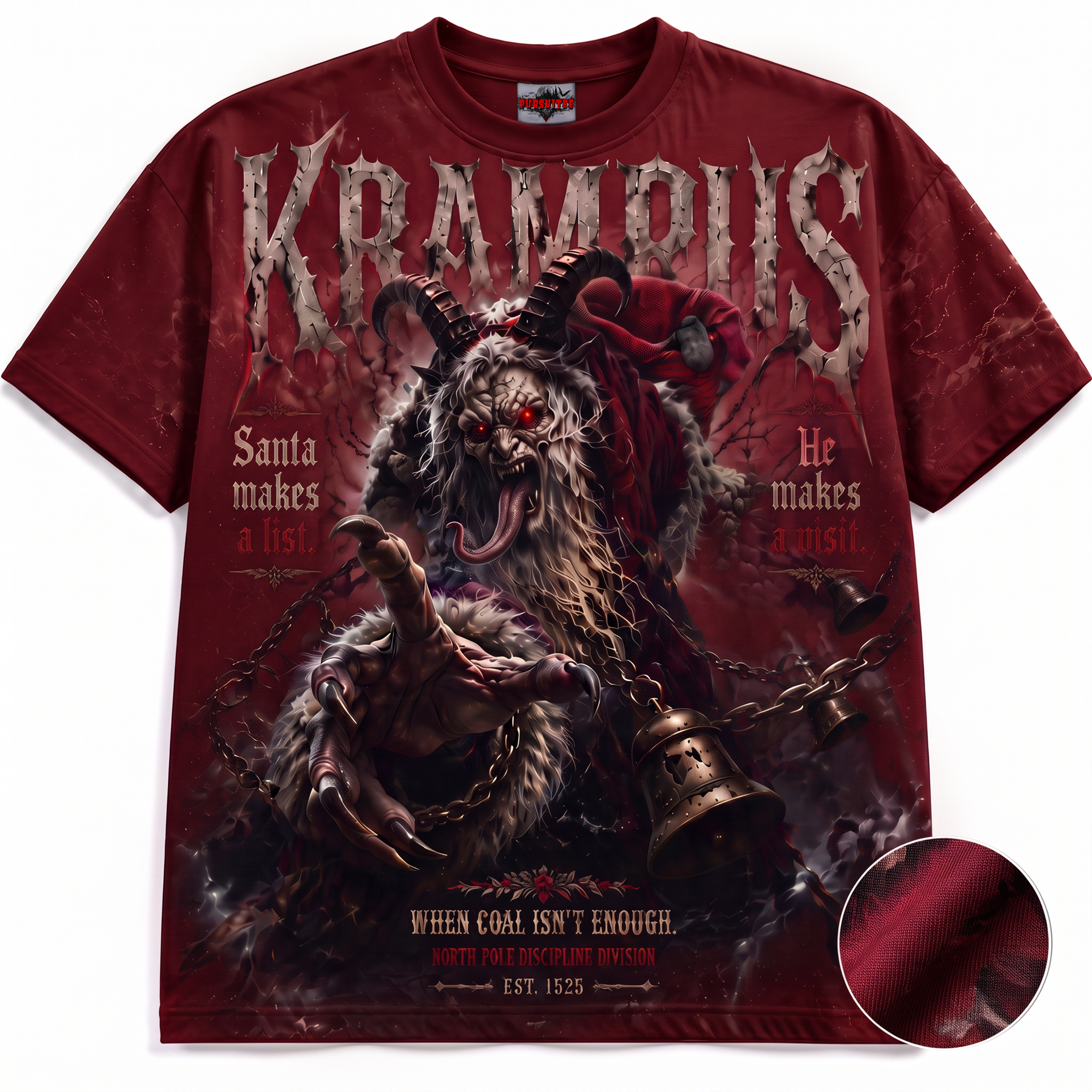 Krampus Nightfall — Dark Christmas Legend Vintage Graphic T-Shirt