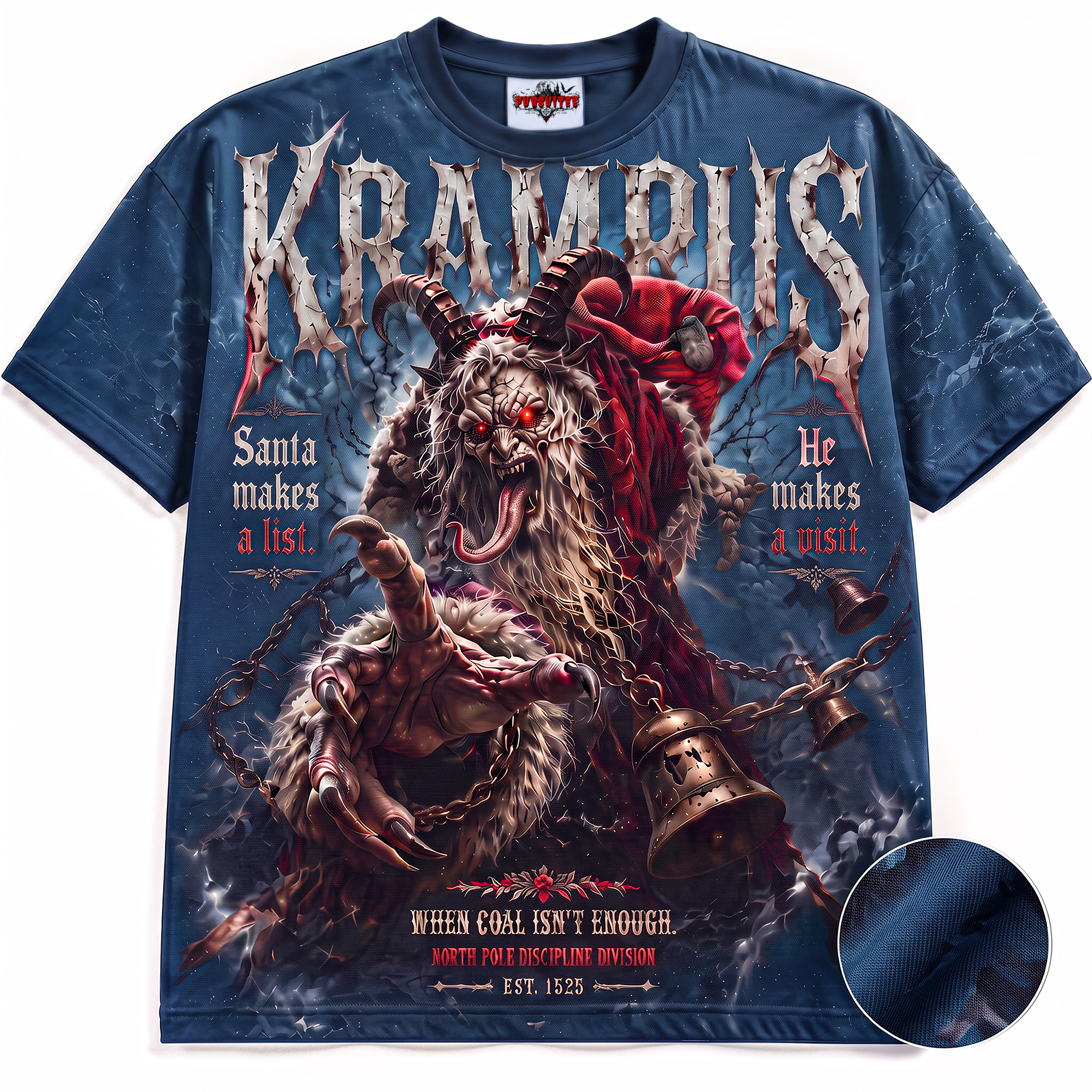 Krampus Nightfall — Dark Christmas Legend Vintage Graphic T-Shirt