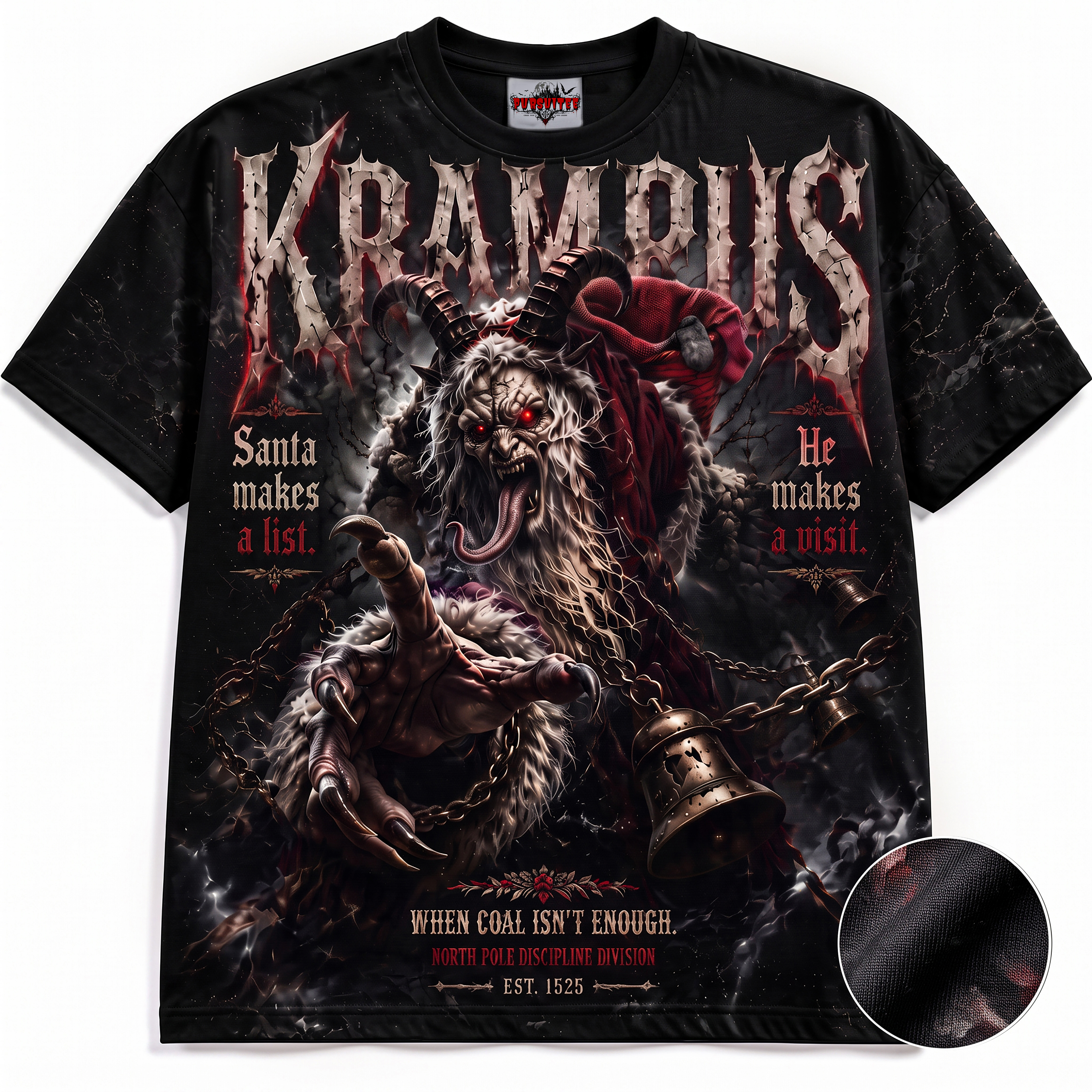 Krampus Nightfall — Dark Christmas Legend Vintage Graphic T-Shirt