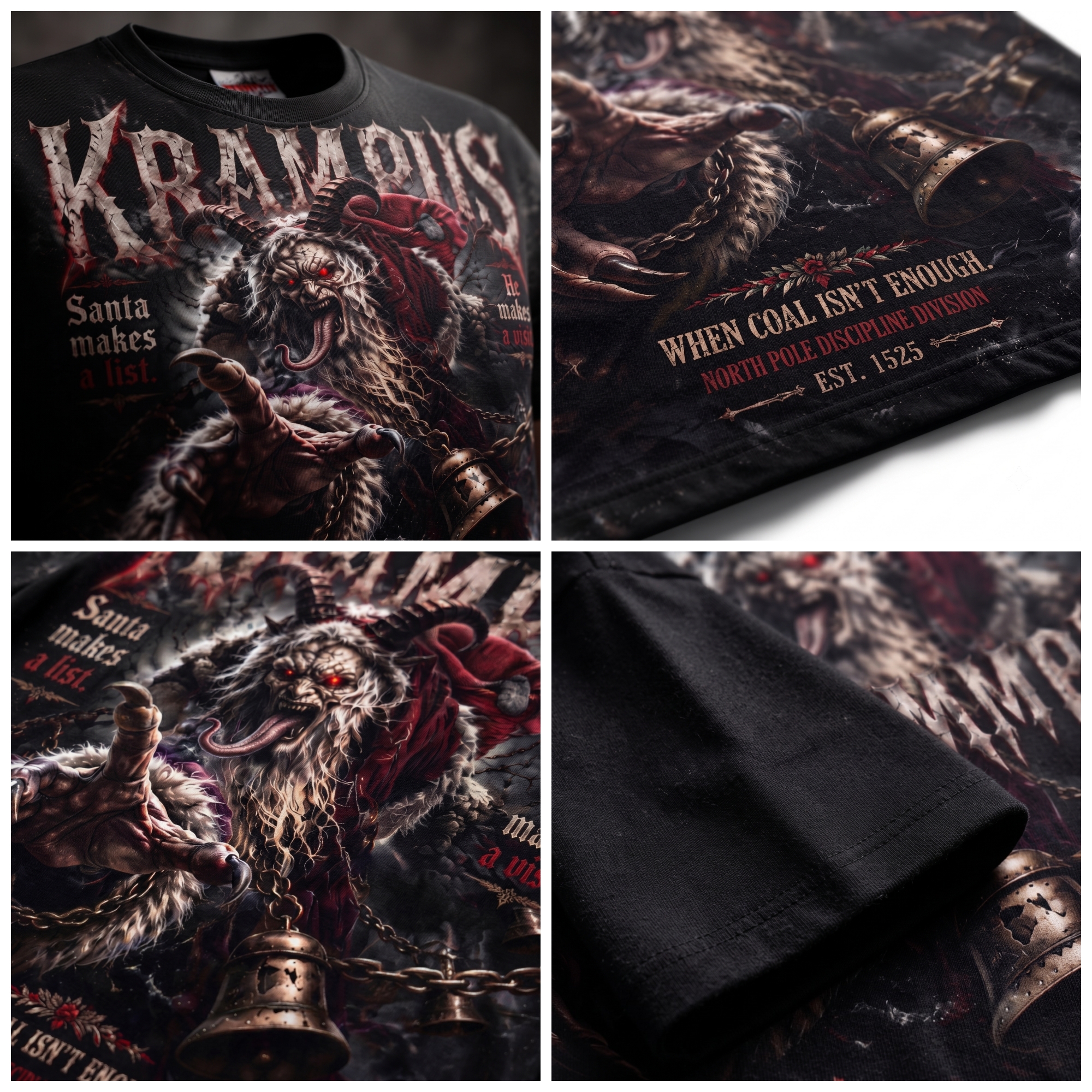 Krampus Nightfall — Dark Christmas Legend Vintage Graphic T-Shirt
