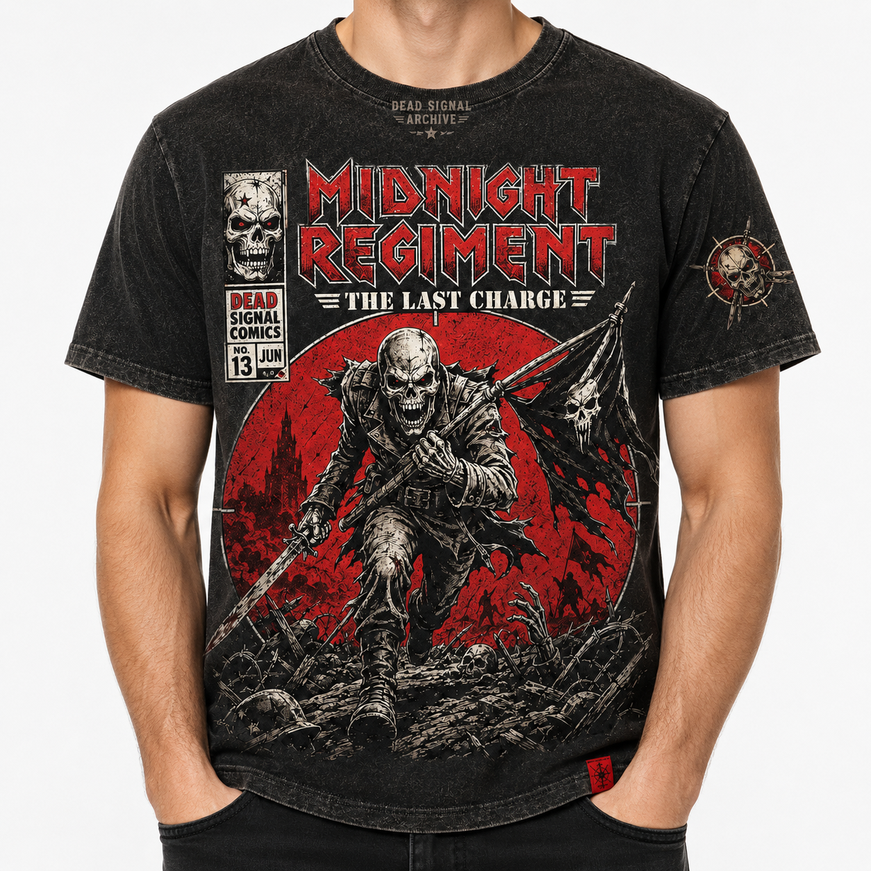Midnight Regiment The Last Charge Vintage Skull T-Shirt