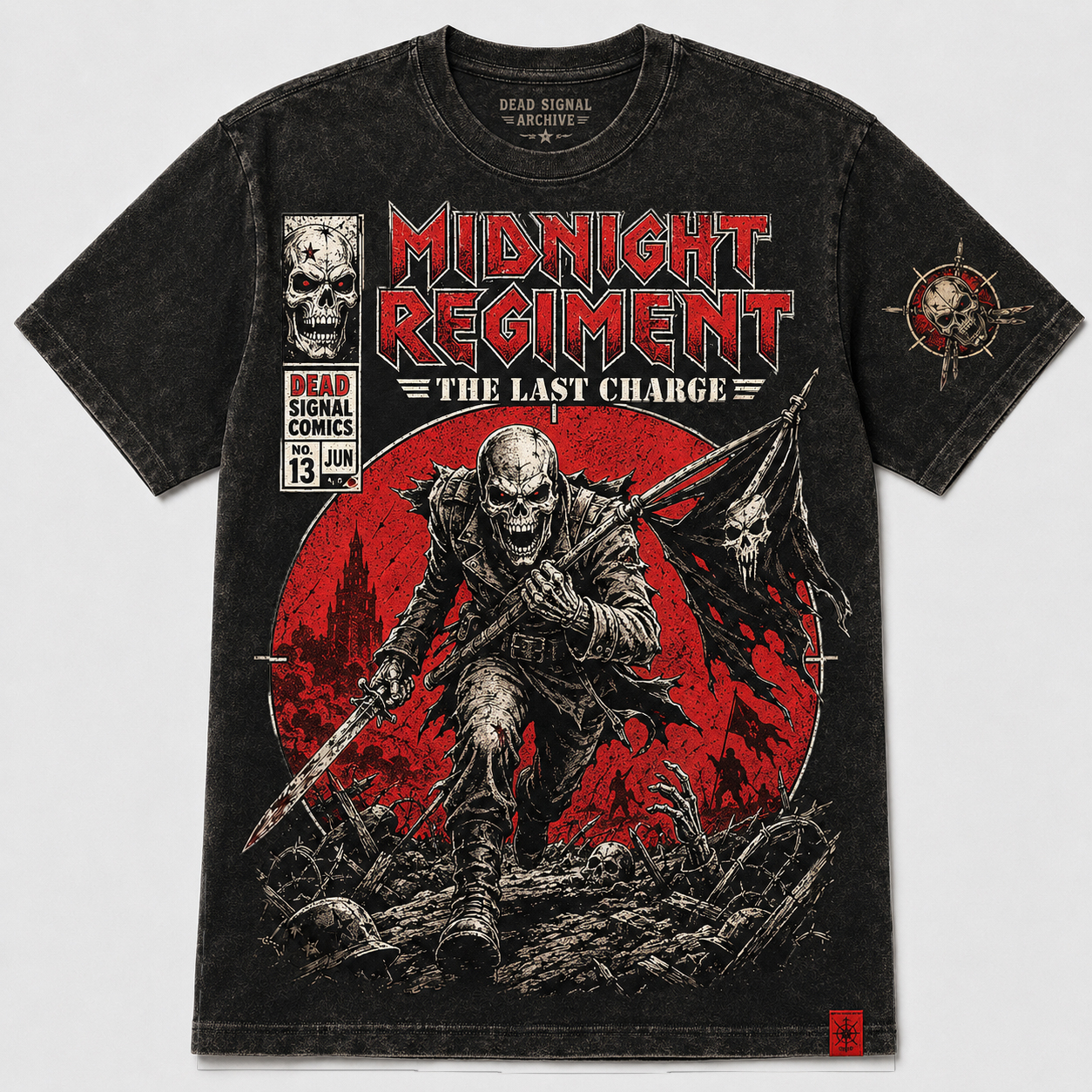 Midnight Regiment The Last Charge Vintage Skull T-Shirt
