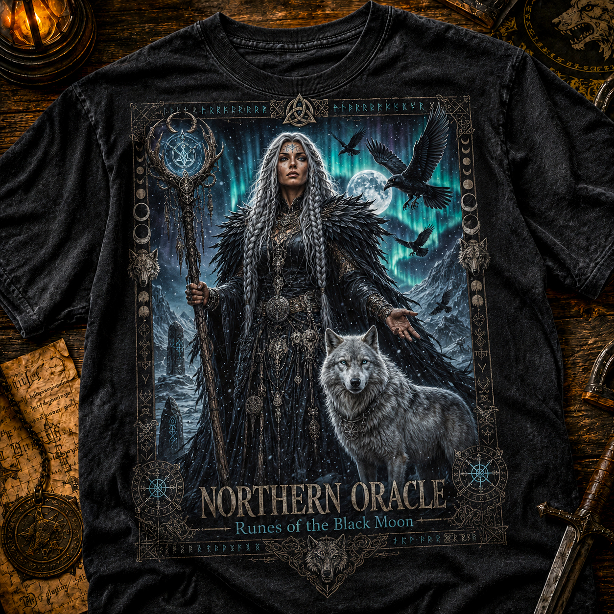 Northern Oracle Norse Witch Graphic T-Shirt