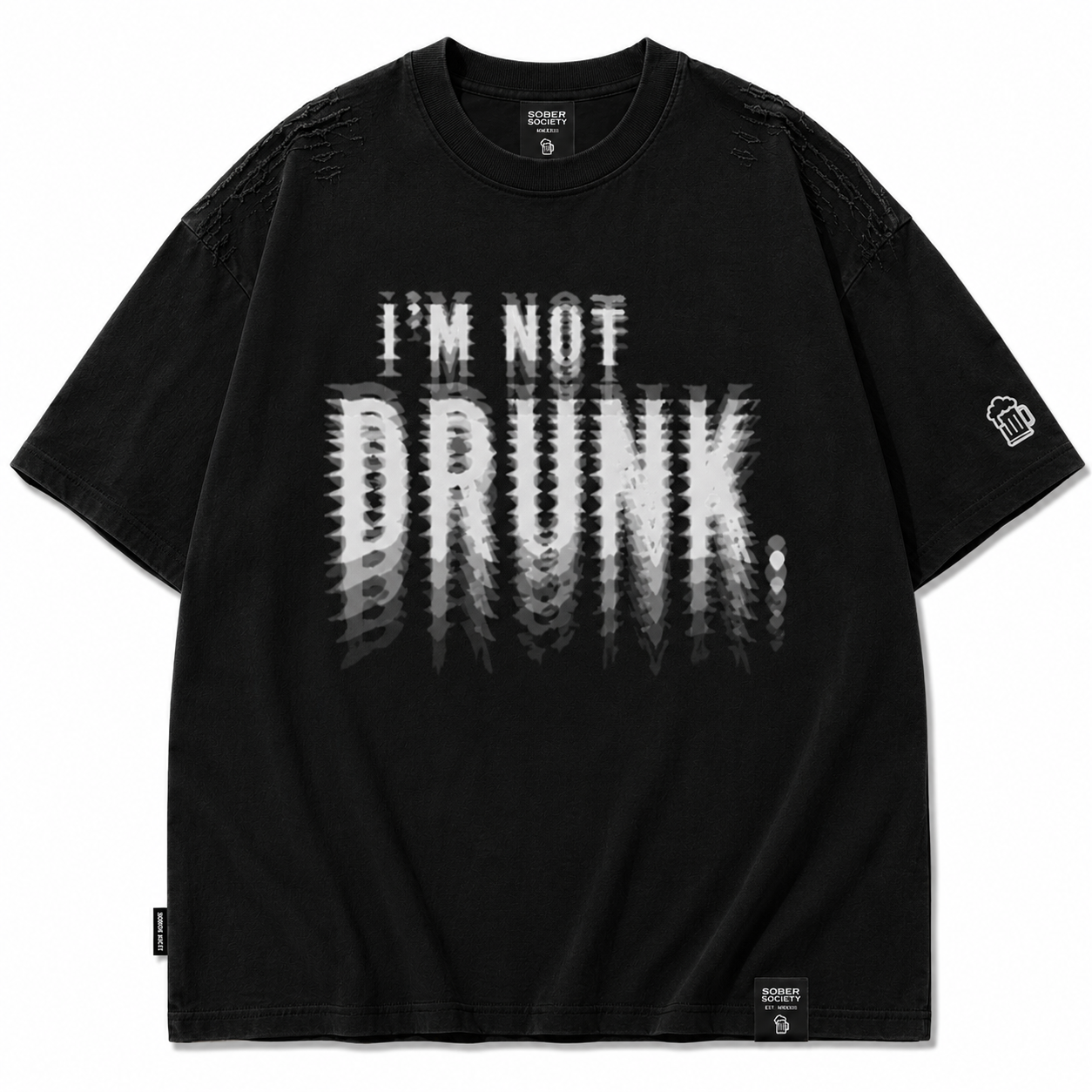 Not Drunk Glitch Graphic T-Shirt