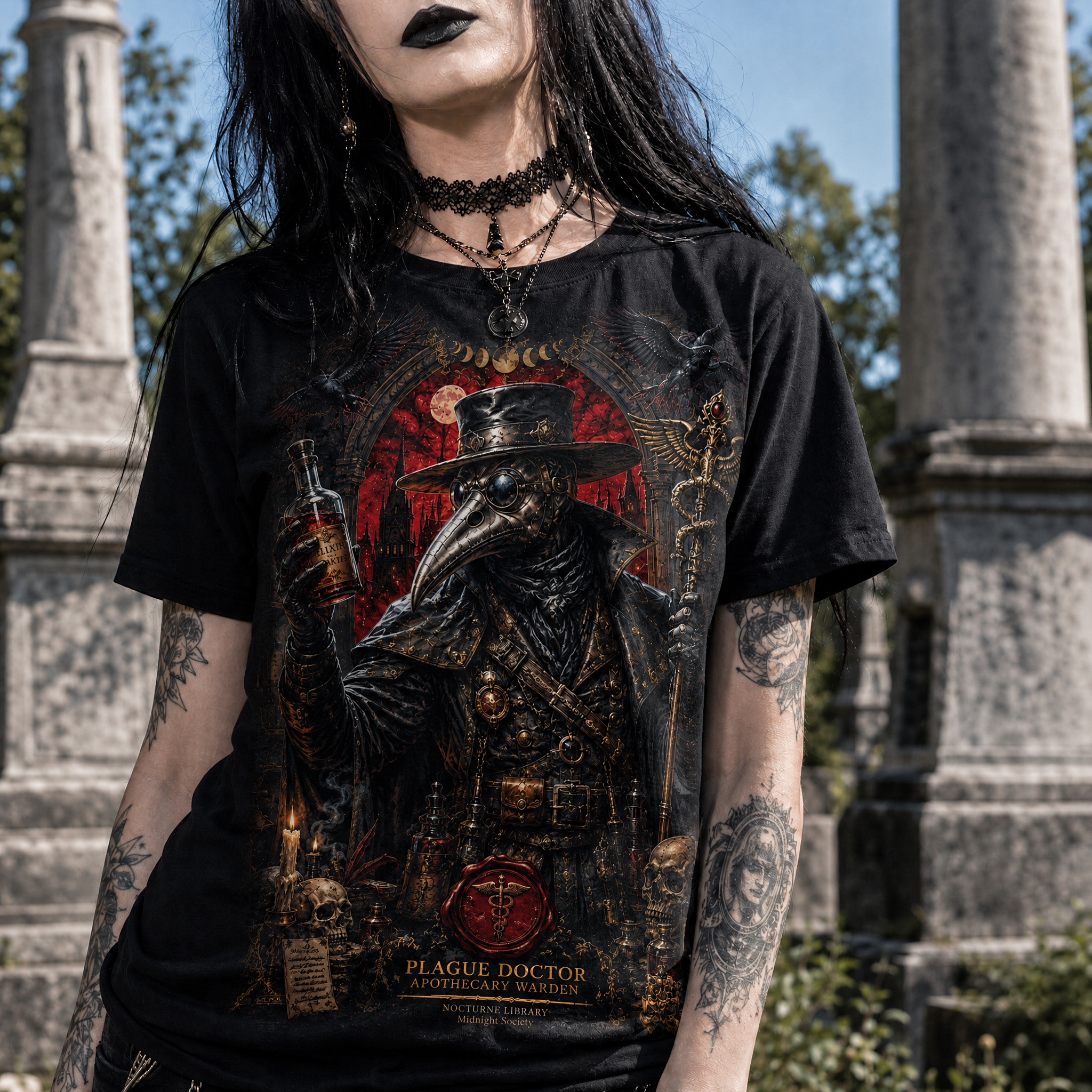 Plague Doctor Apothecary Warden Graphic T-Shirt