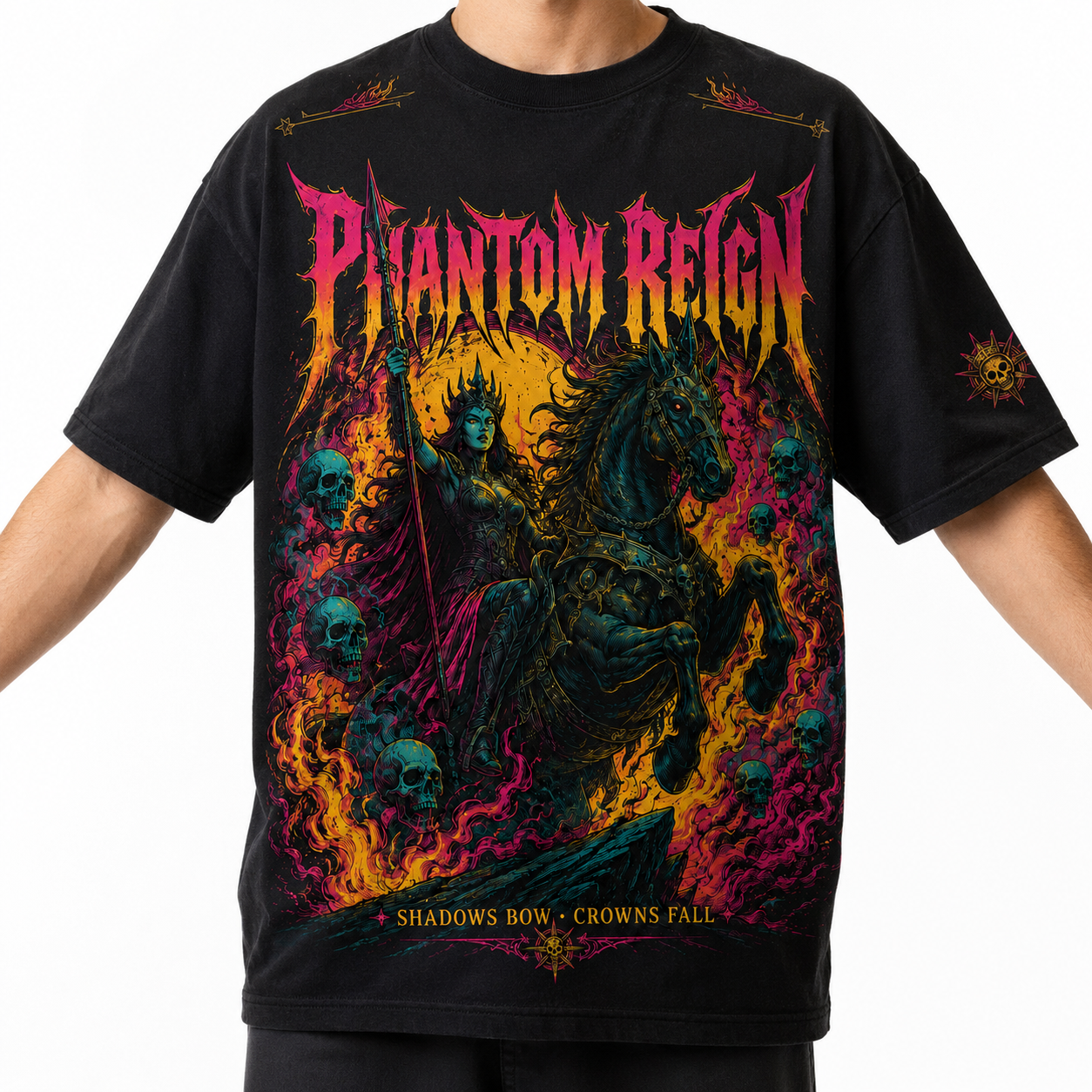 Phantom Reign Shadows Bow Crowns Fall Metal T-Shirt
