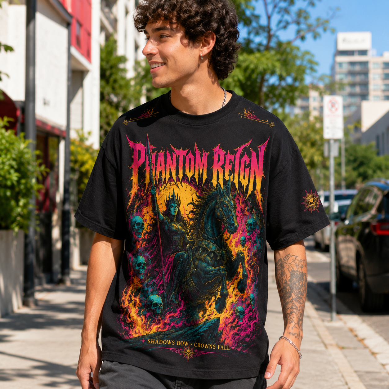 Phantom Reign Shadows Bow Crowns Fall Metal T-Shirt