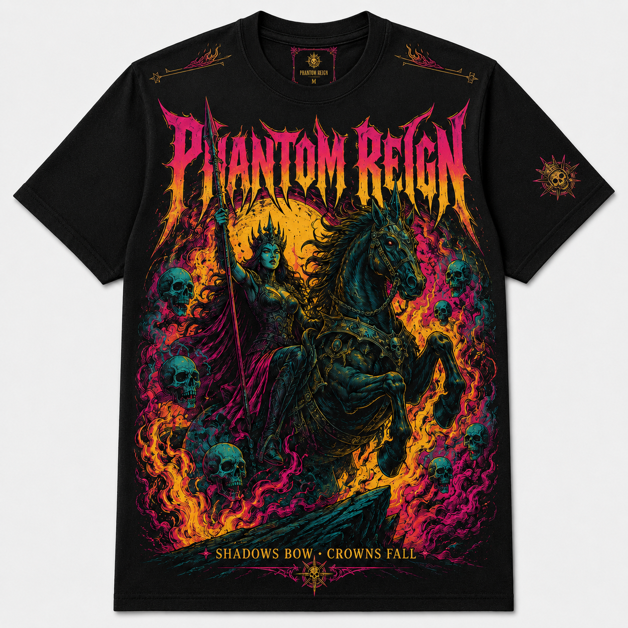 Phantom Reign Shadows Bow Crowns Fall Metal T-Shirt
