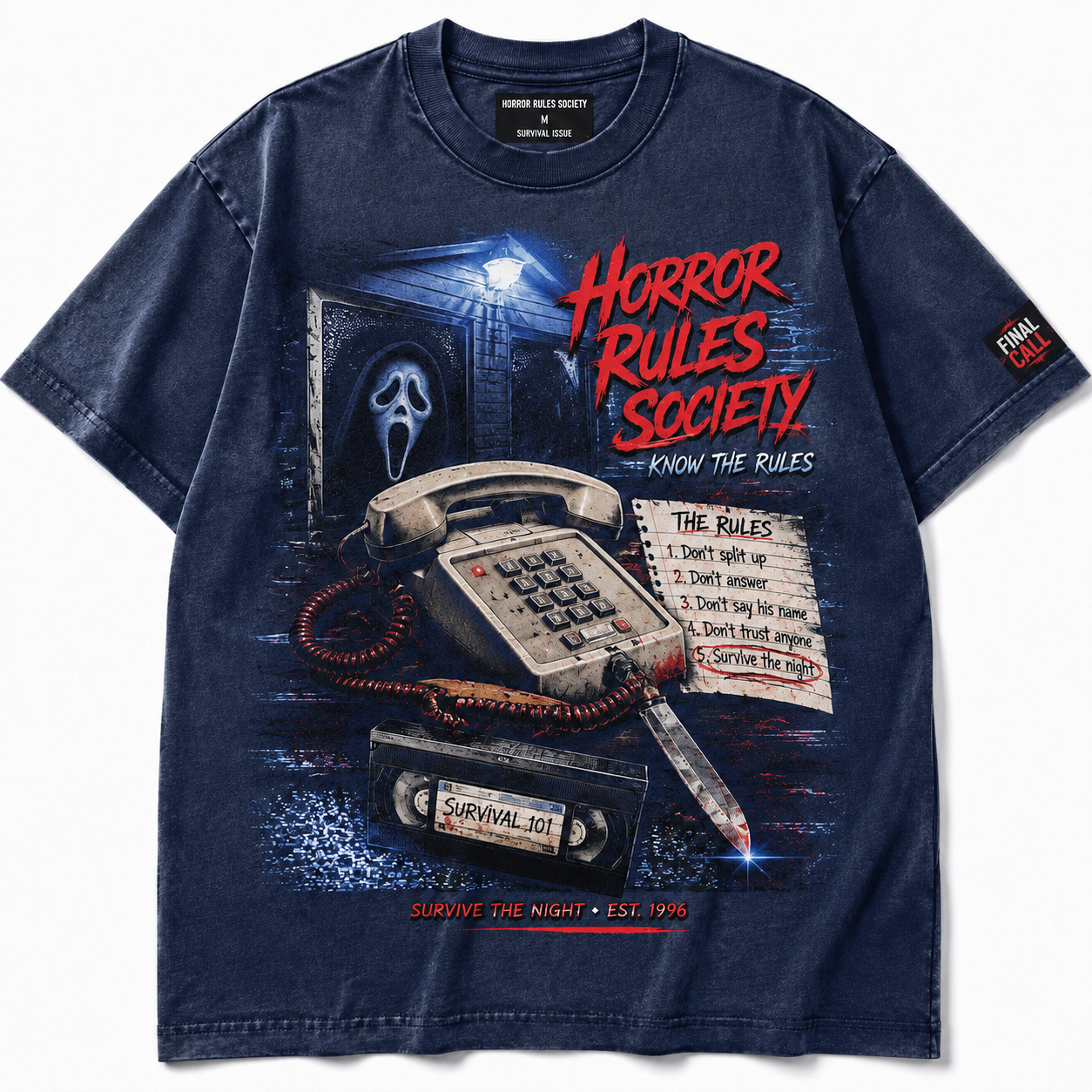 90s Slasher Survival Rules Graphic T-Shirt