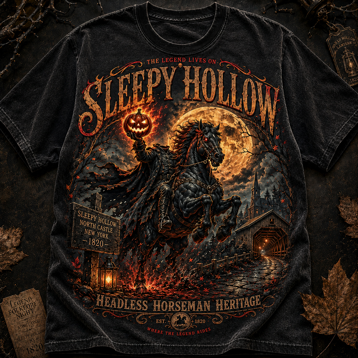 Sleepy Hollow Headless Horseman Heritage Graphic T-Shirt