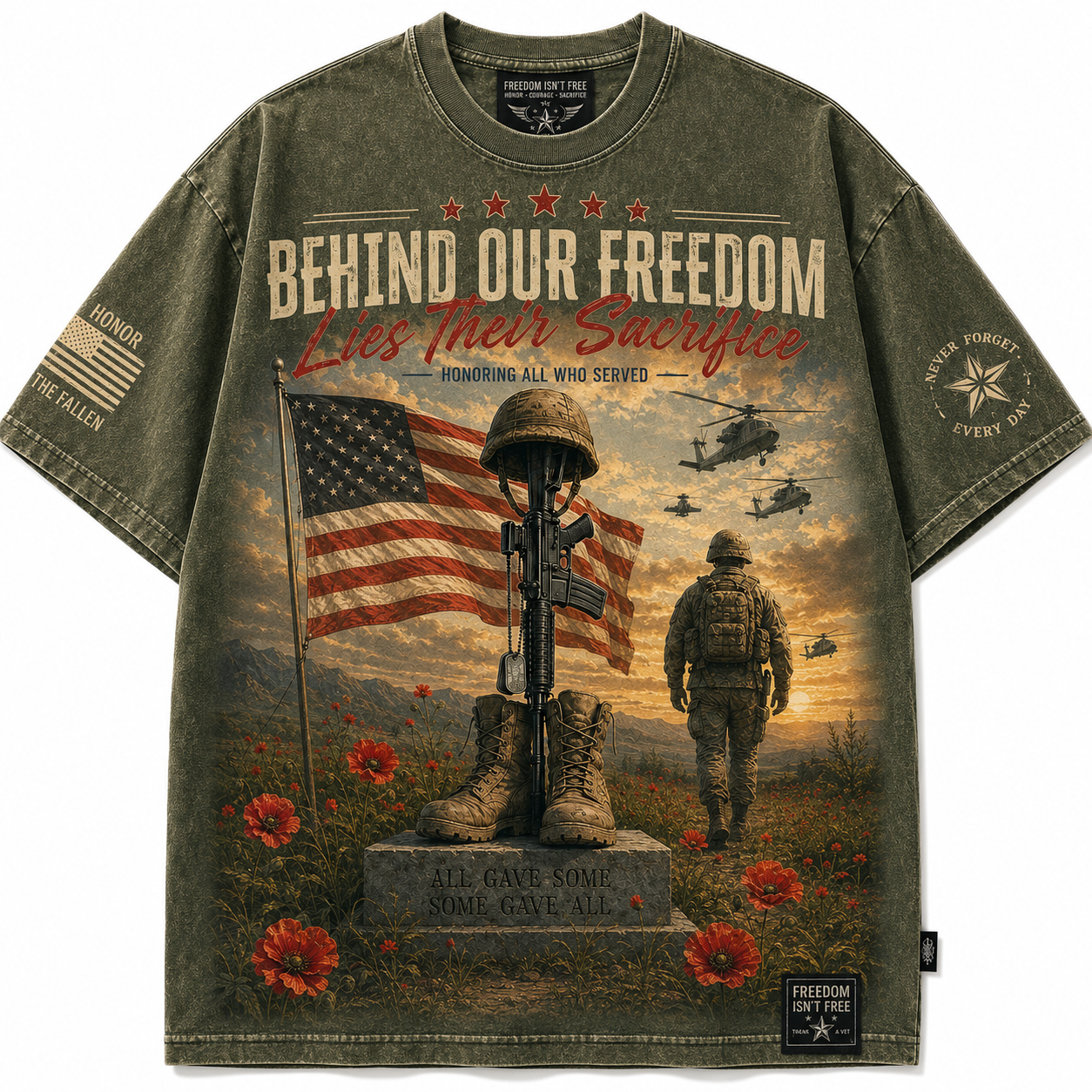 Sacrifice Behind Our Freedom Graphic T-Shirt