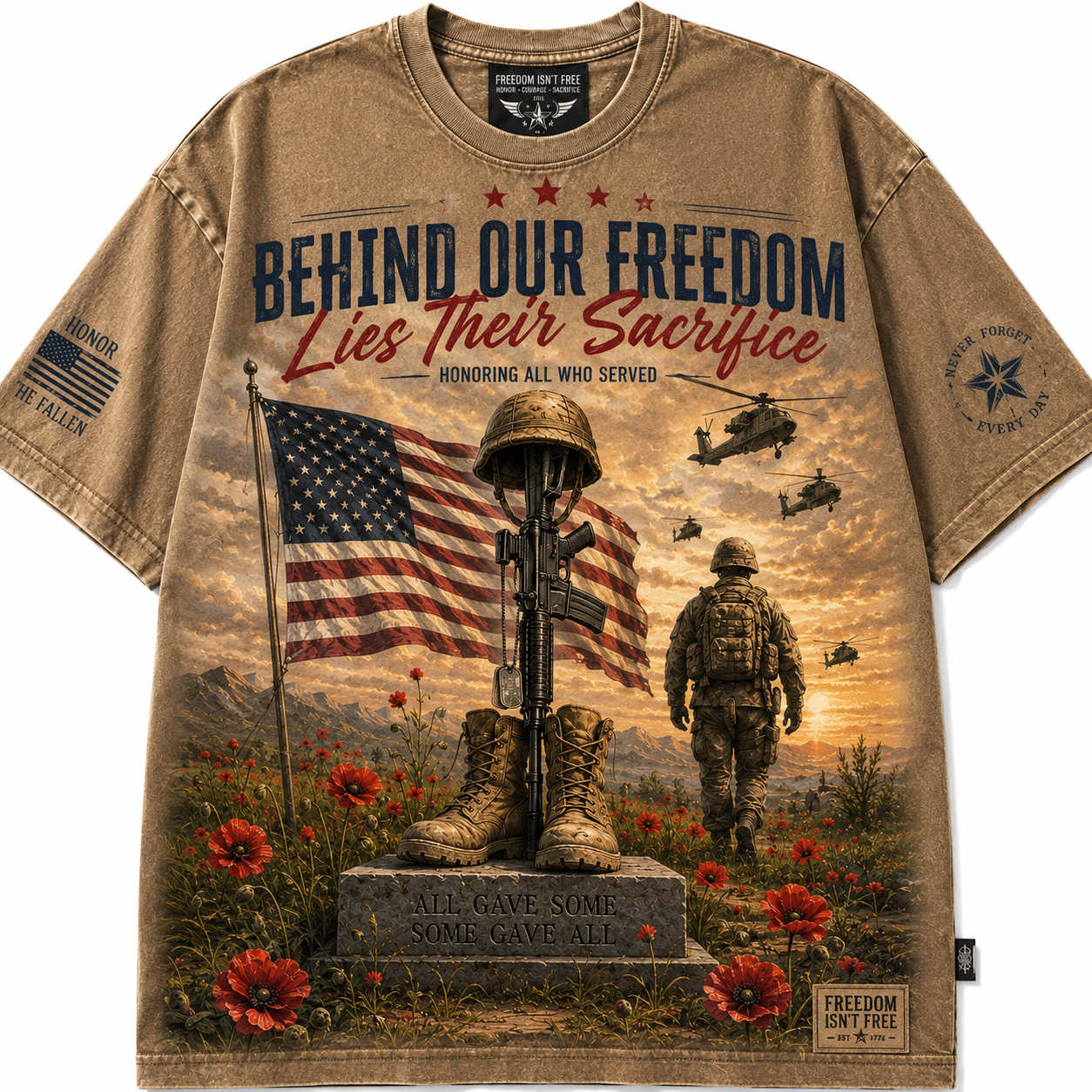 Sacrifice Behind Our Freedom Graphic T-Shirt