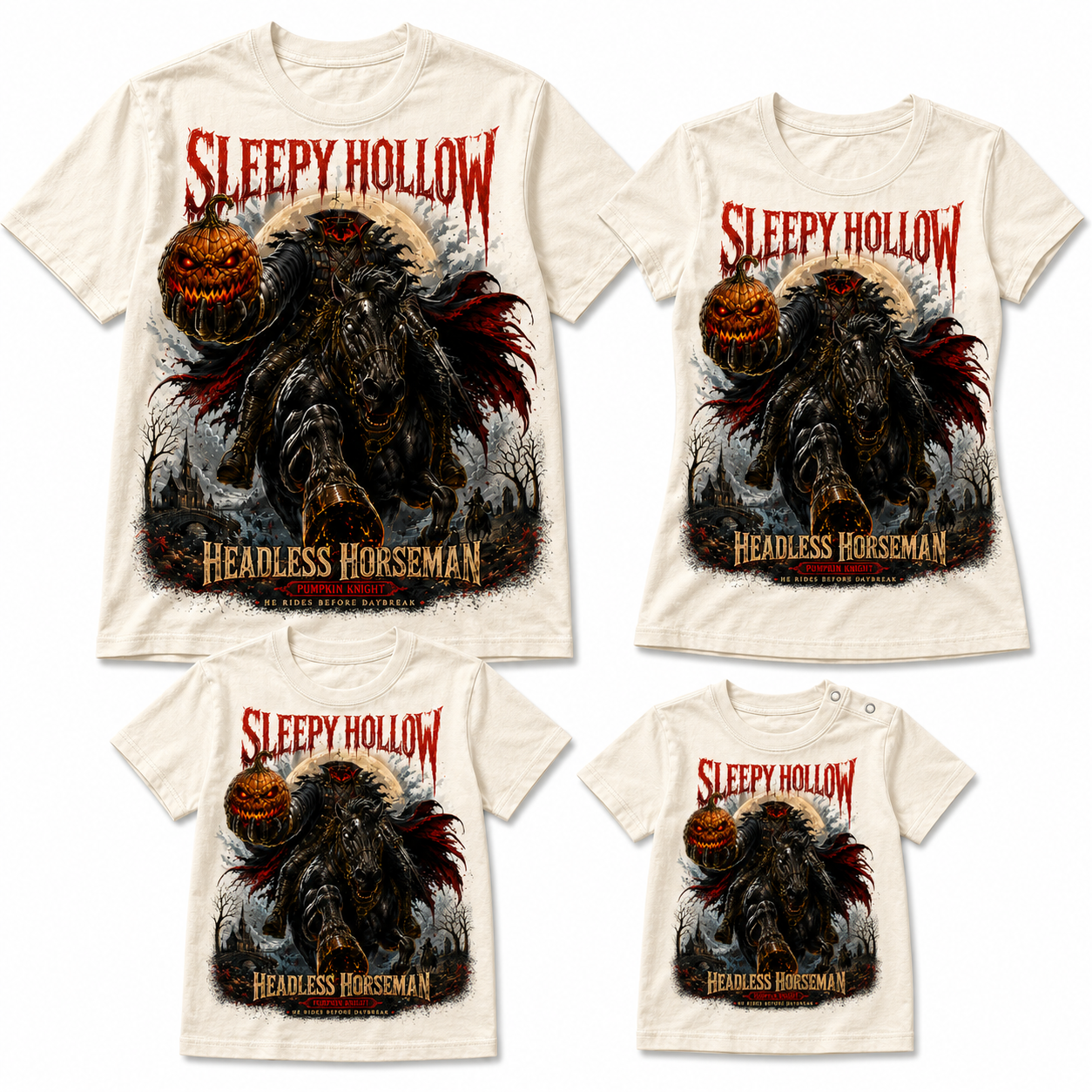 Sleepy Hollow Headless Horseman Pumpkin Knight Graphic T-Shirt