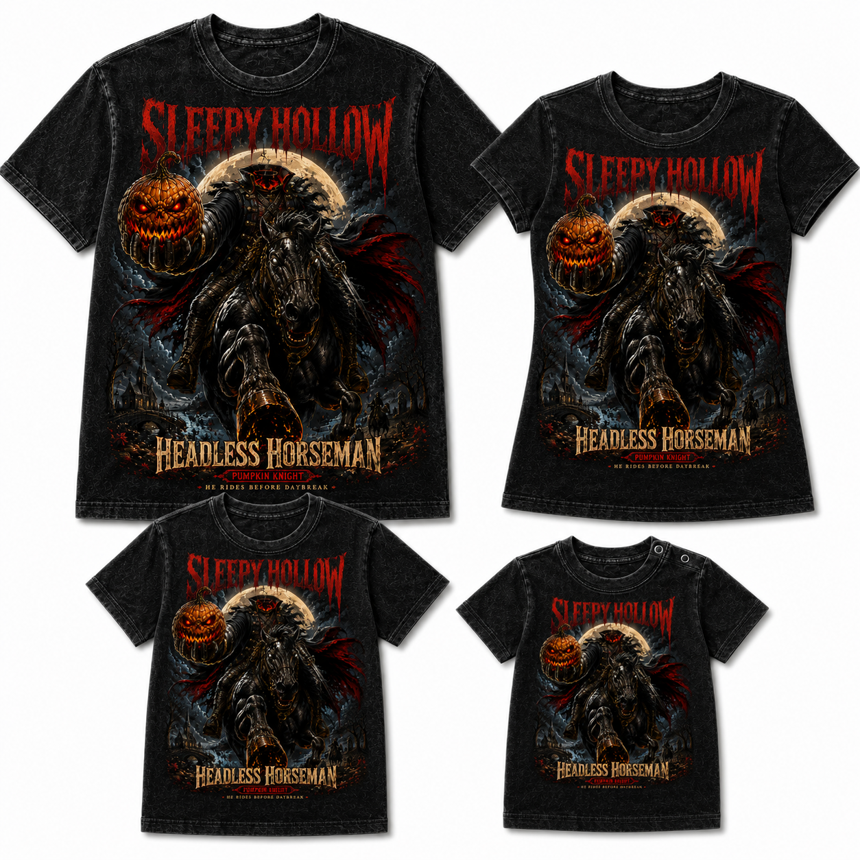 Sleepy Hollow Headless Horseman Pumpkin Knight Graphic T-Shirt