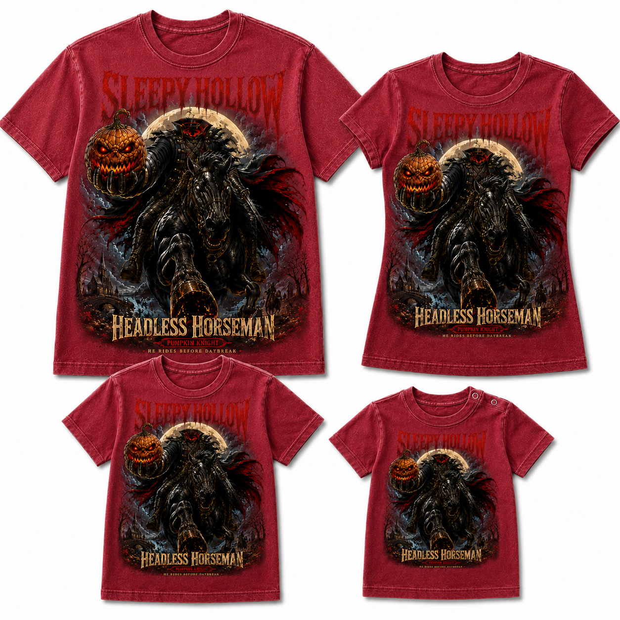 Sleepy Hollow Headless Horseman Pumpkin Knight Graphic T-Shirt