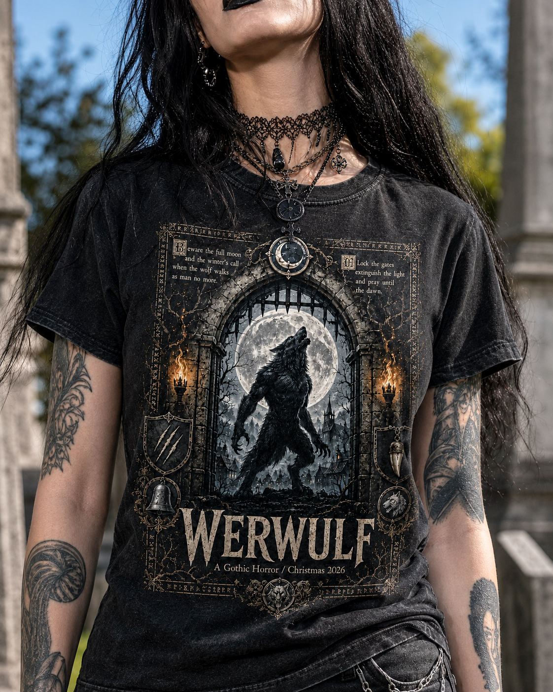 Werwulf Gothic Christmas Horror goth graphic Pure Cotton Unisex T-Shirt