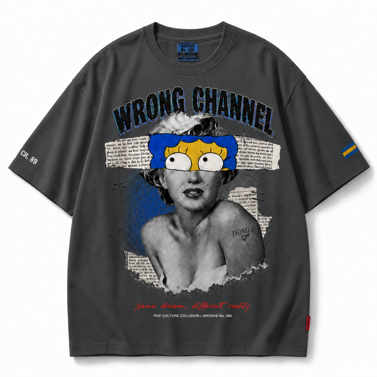 Wrong Channel Pop Collision Graphic T-Shirt