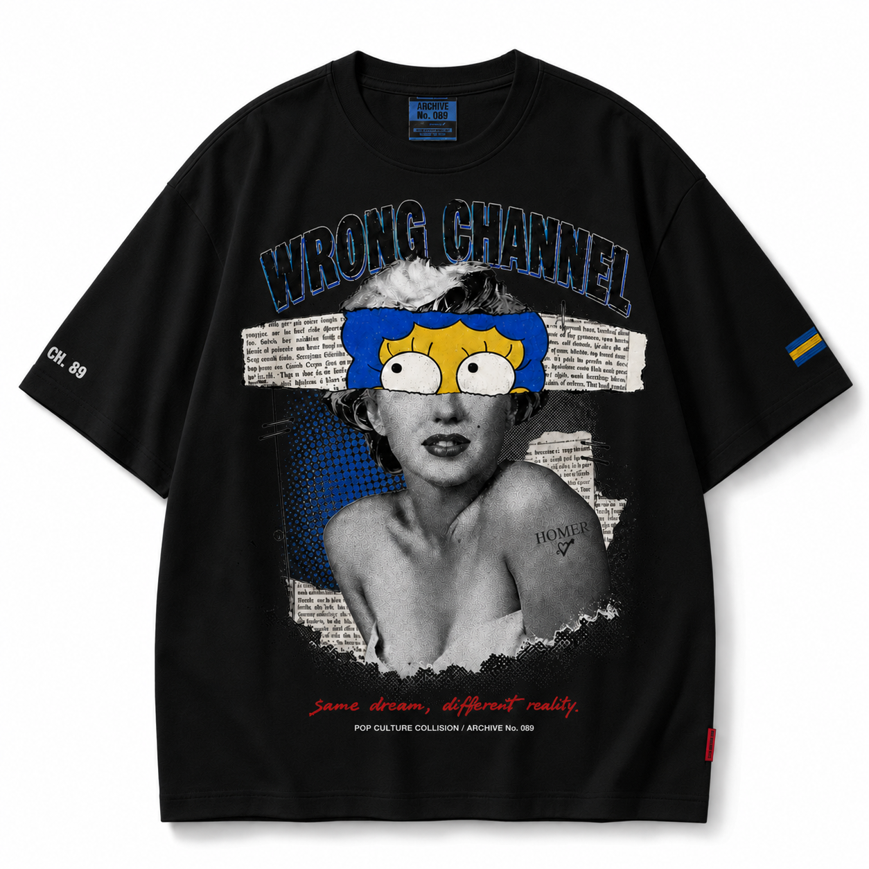 Wrong Channel Pop Collision Graphic T-Shirt