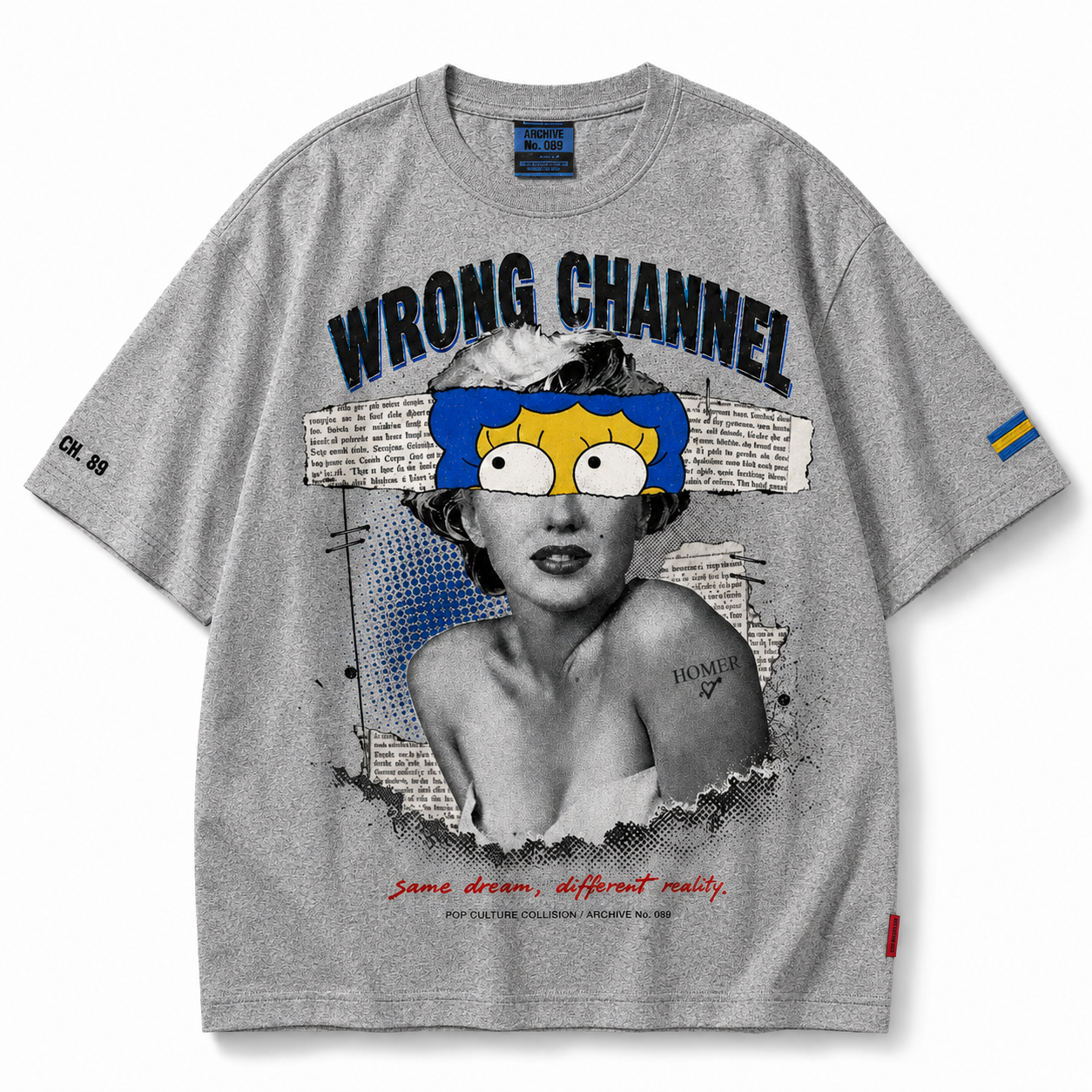 Wrong Channel Pop Collision Graphic T-Shirt