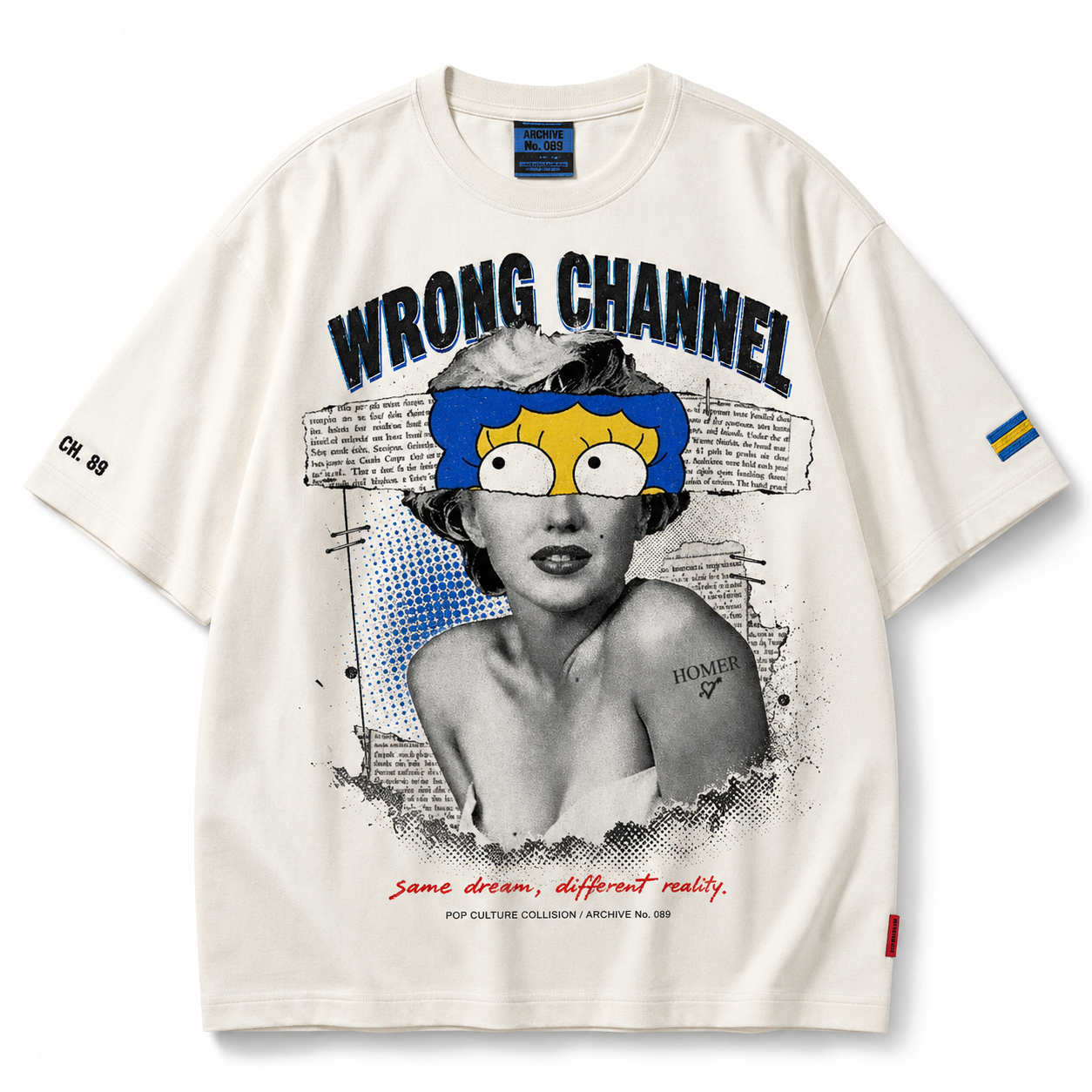 Wrong Channel Pop Collision Graphic T-Shirt