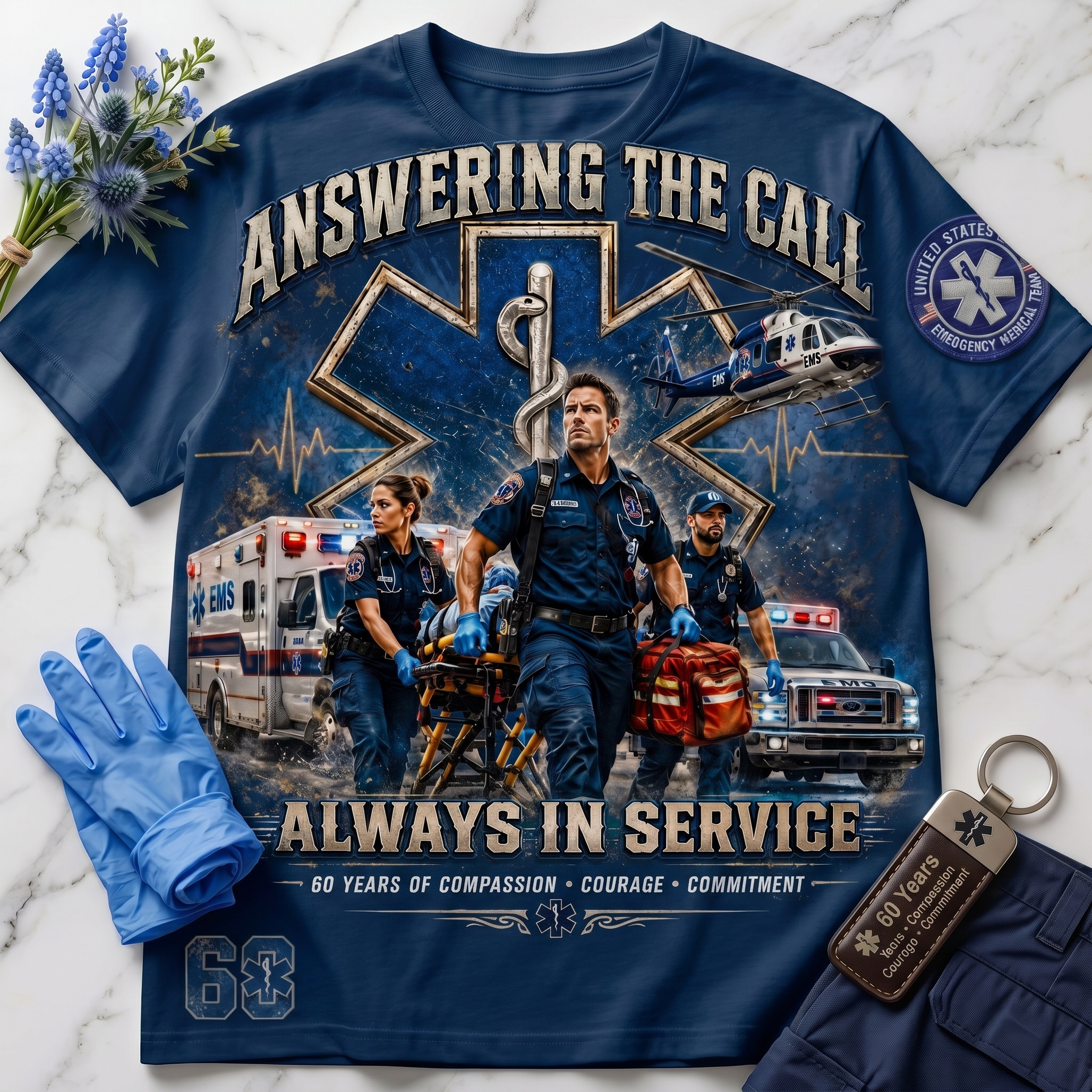 Emergency Medical Services Tee, 60 Years Commemorative Shirt