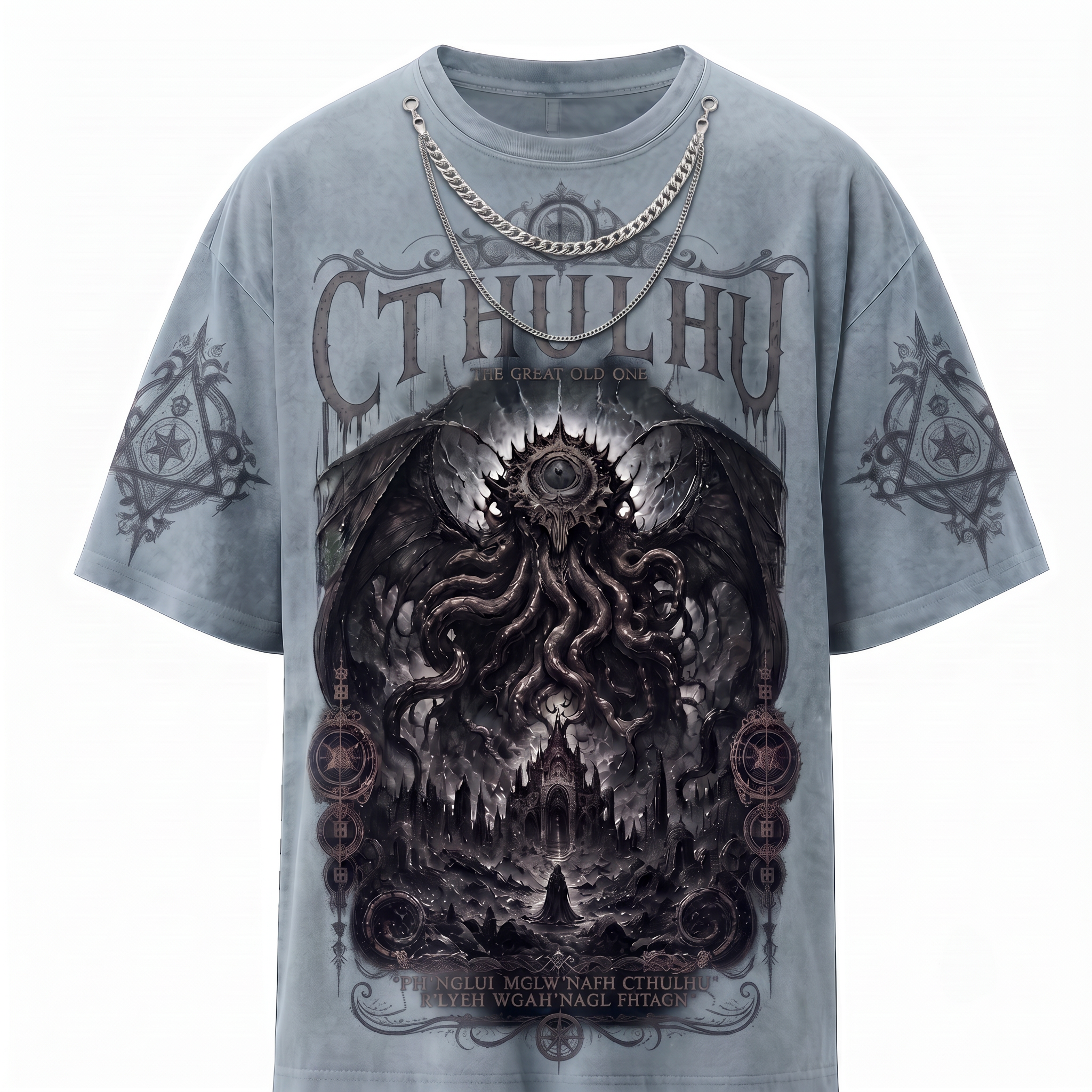 Eldritch Cthulhu Awakening Gothic Washed T-Shirt