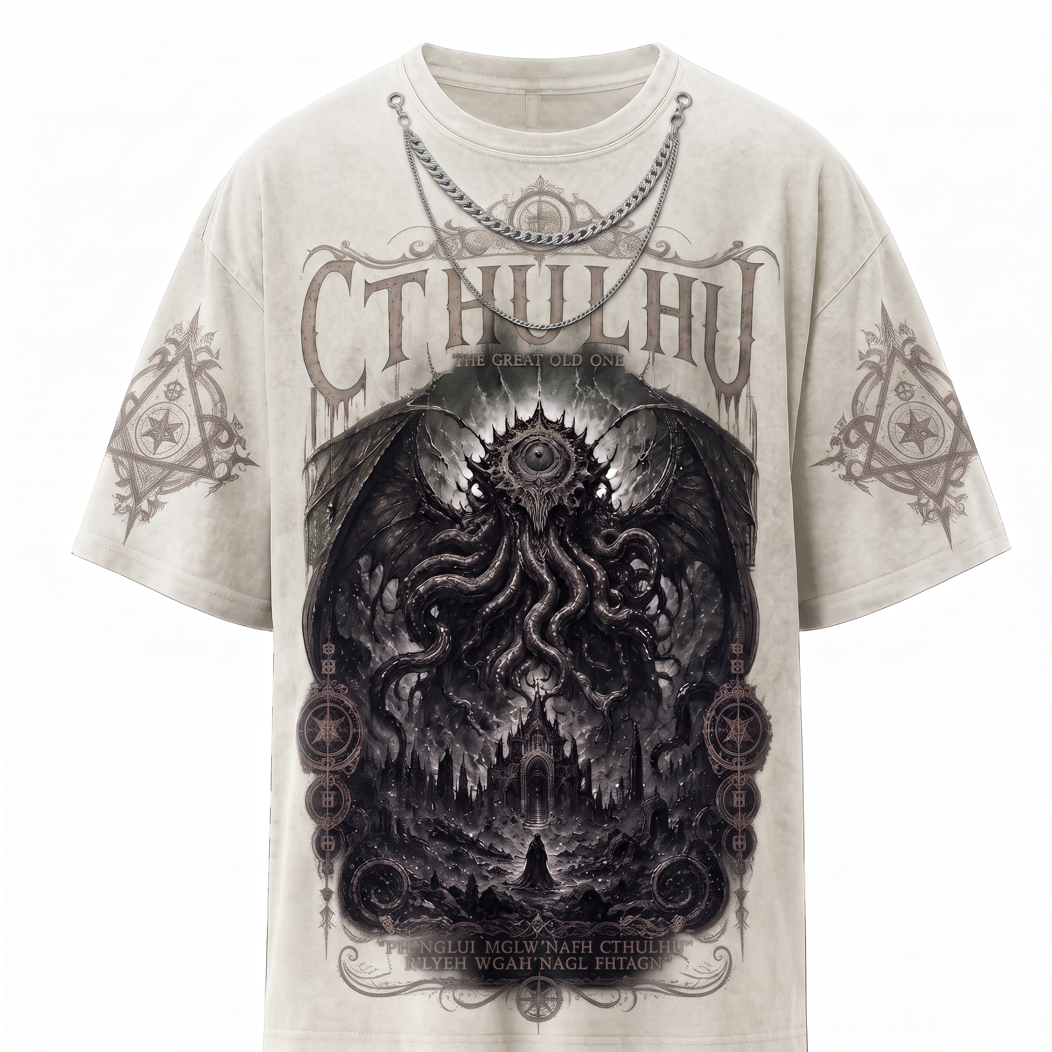 Eldritch Cthulhu Awakening Gothic Washed T-Shirt
