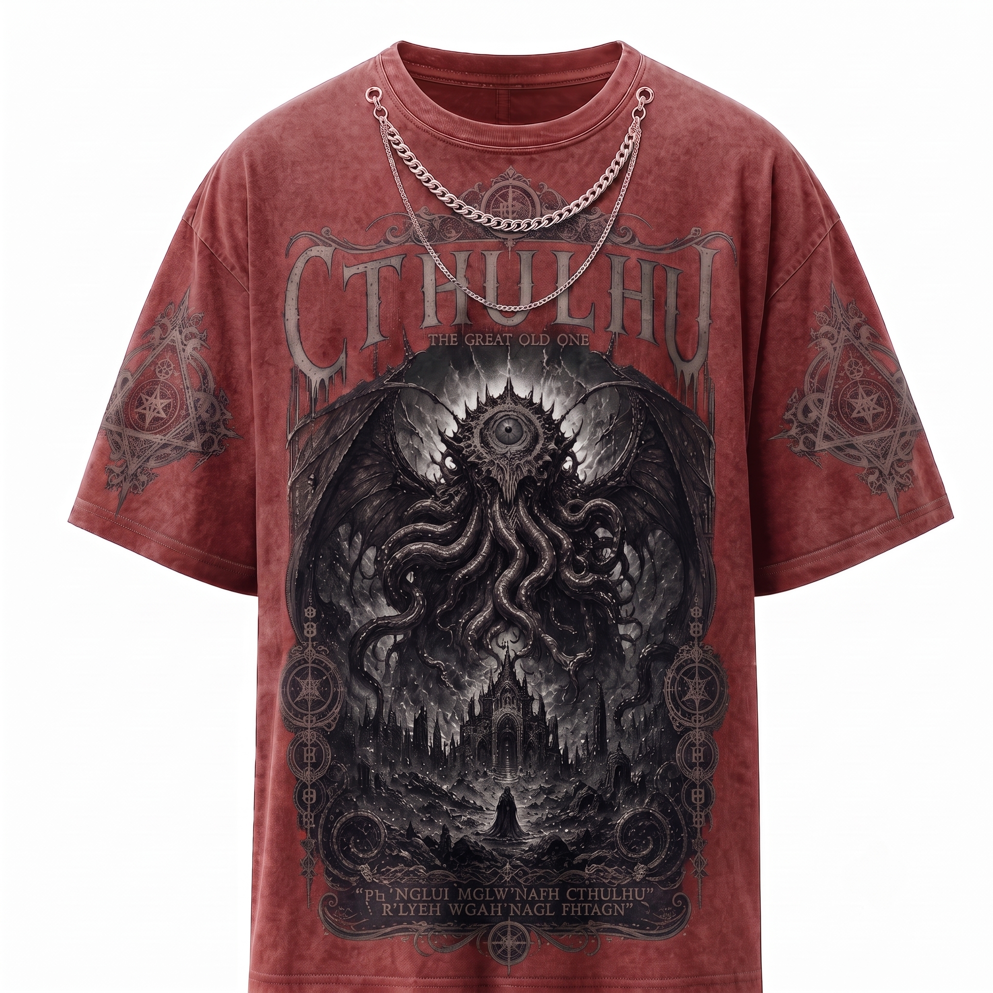 Eldritch Cthulhu Awakening Gothic Washed T-Shirt