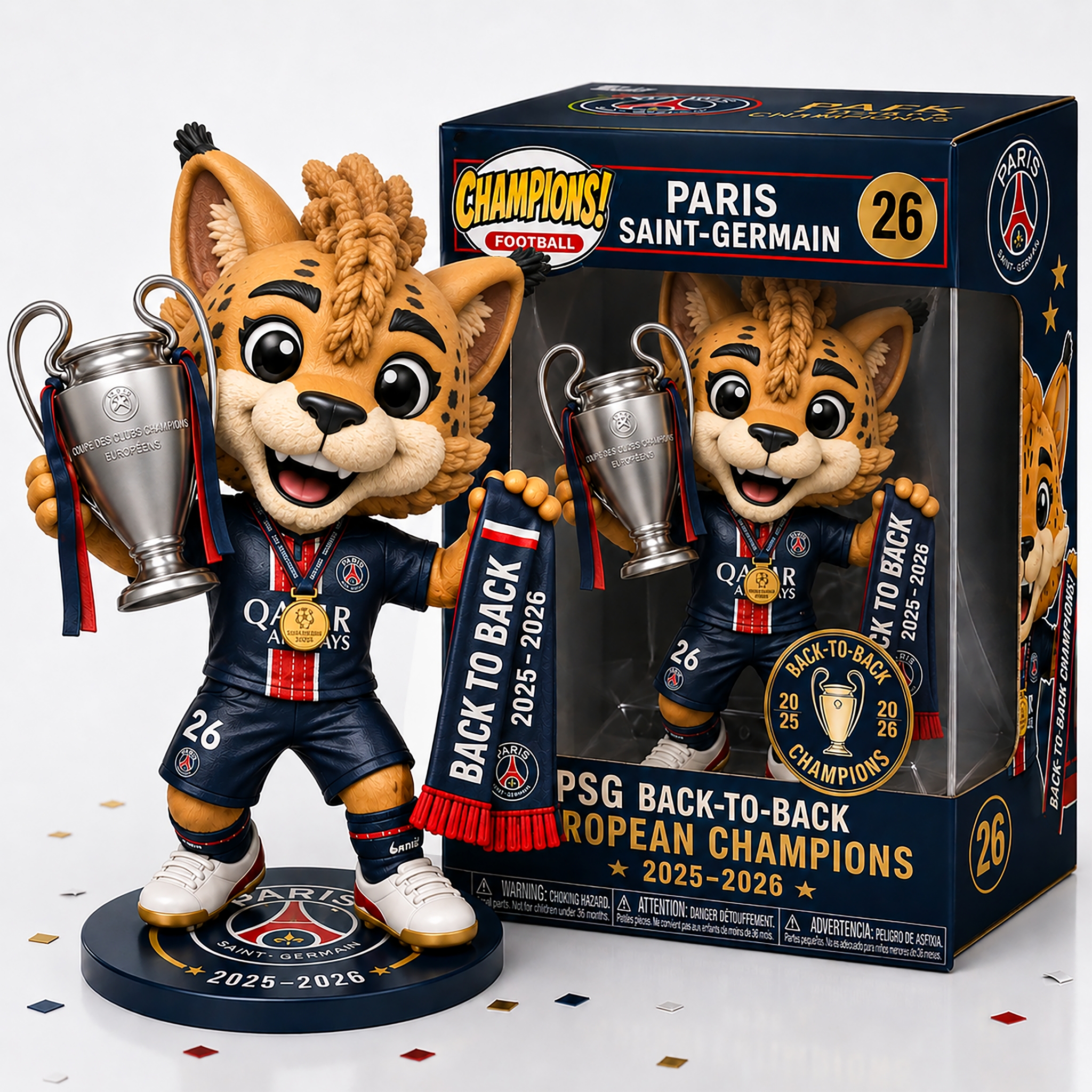 PSG Back-to-Back European Champions Mascot Collector Edition