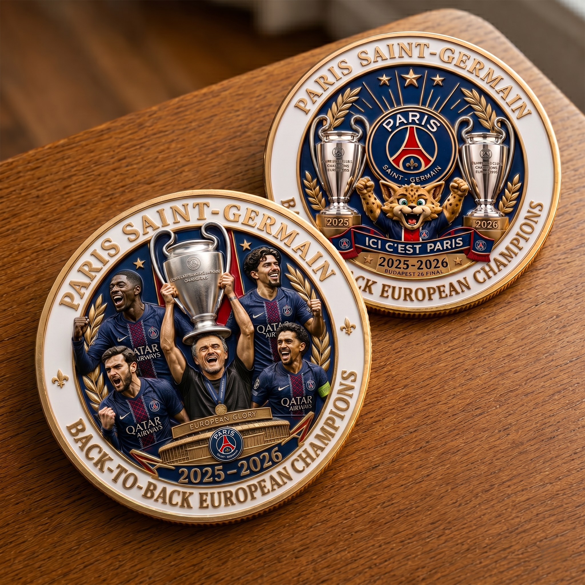 Paris Saint-Germain Back-to-Back European Champions Commemorative Coin