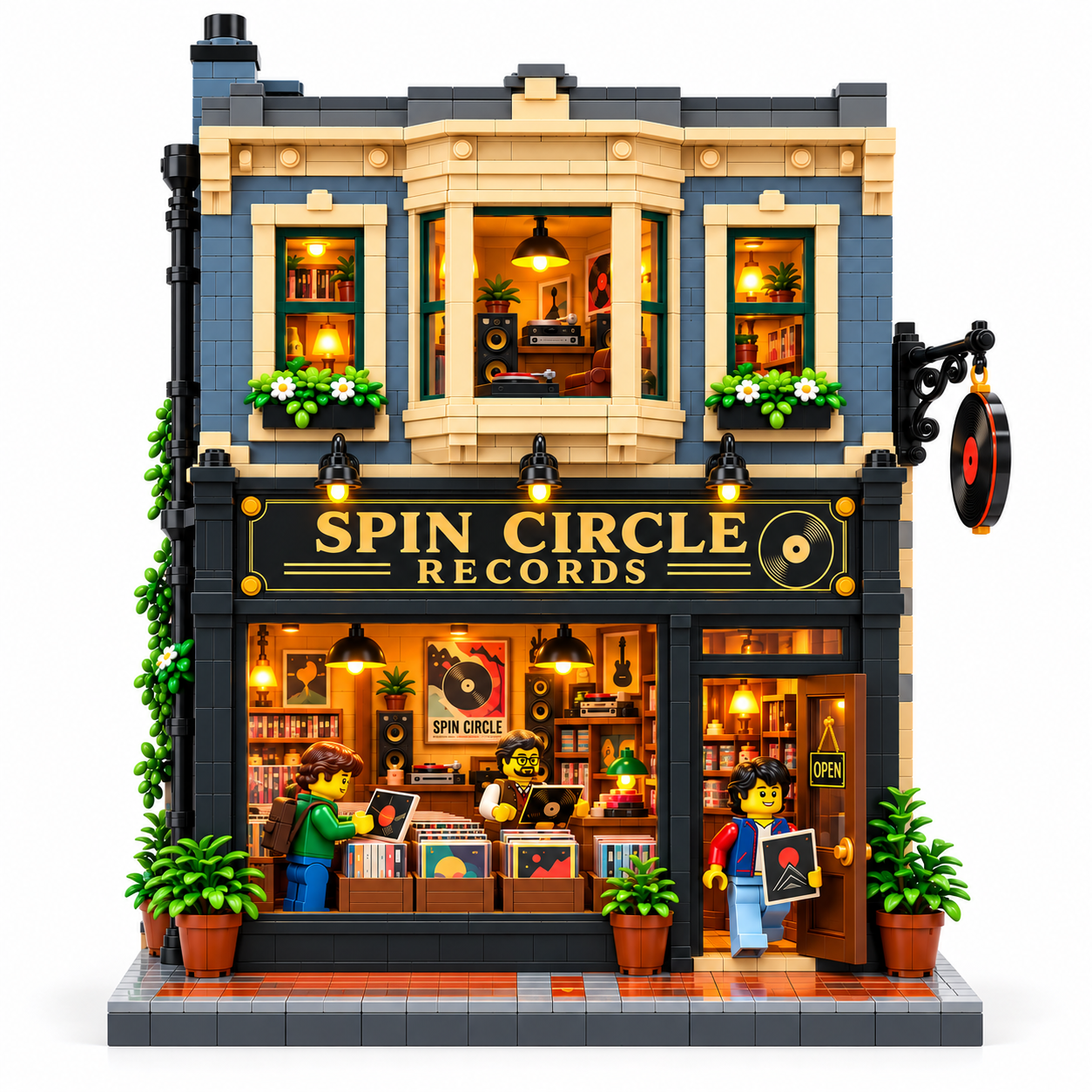 Spin Circle Records – Vintage Record Store Building Set